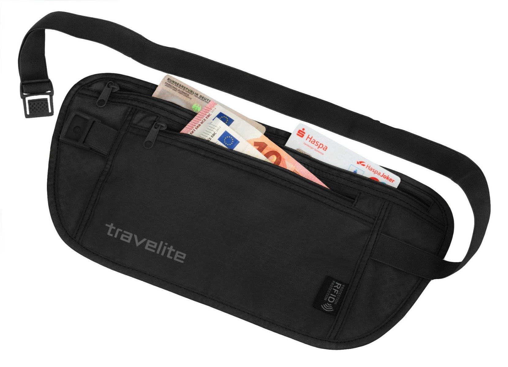 Peněženka Travelite Waist pouch RFID Black