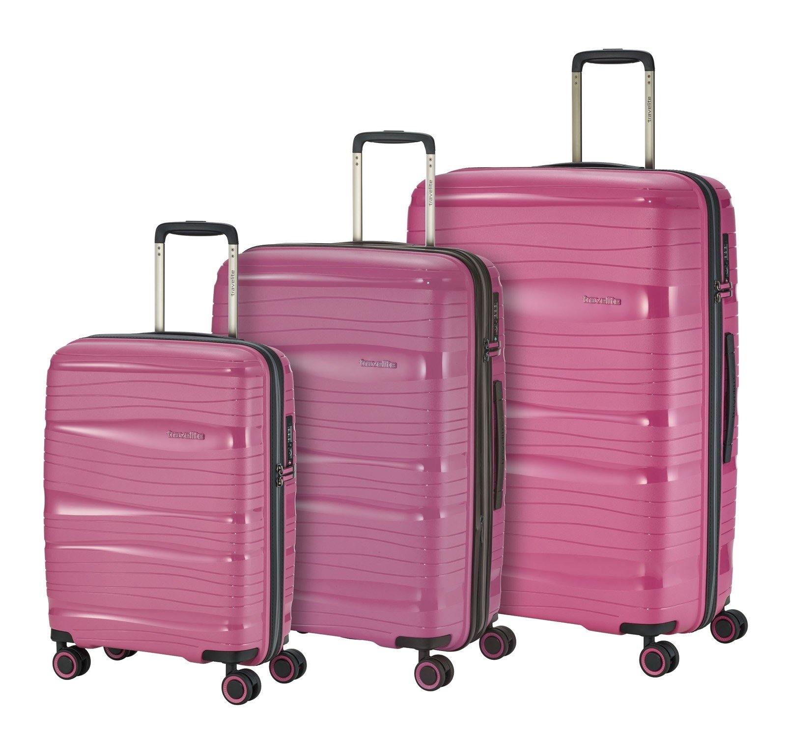 Sada cestovních kufrů Travelite Motion S,M,L Rose – sada 3 kufrů