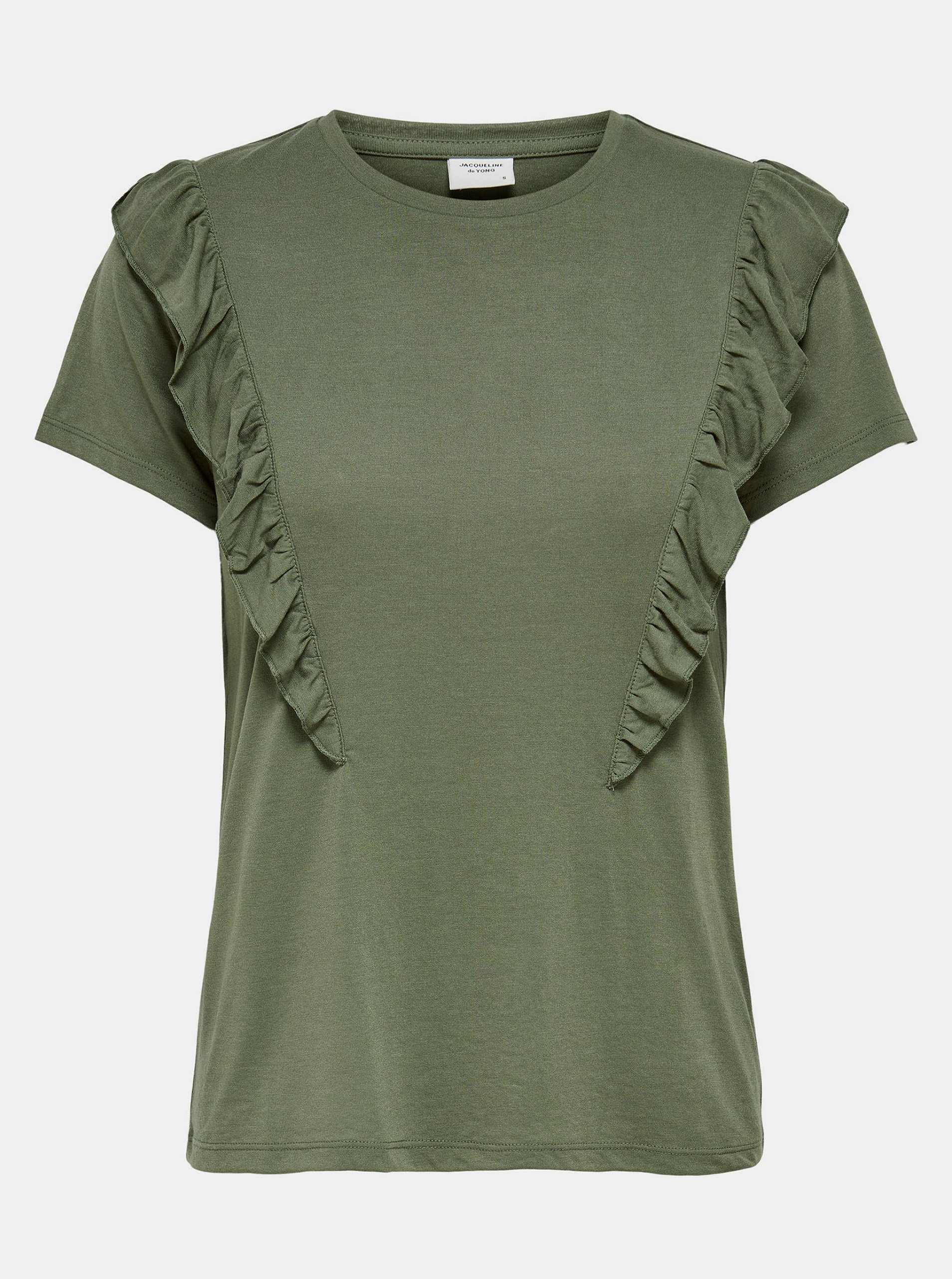 Fotografie Zelené tričko s volánem Jacqueline de Yong Karen