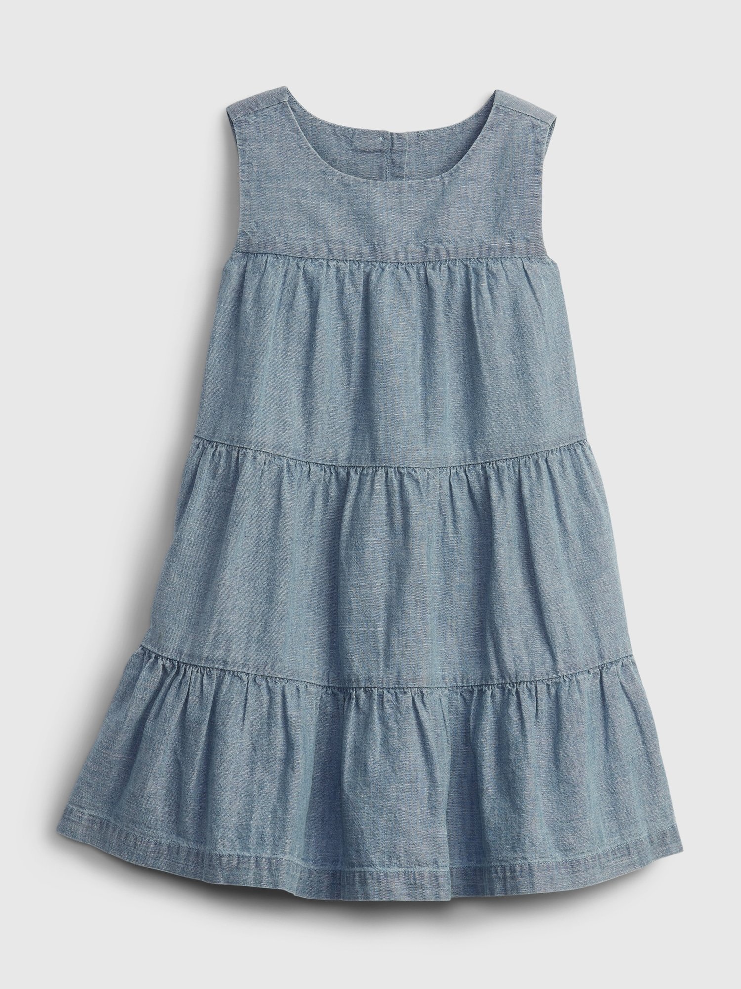 Fotografie Modré holčičí dětské šaty tiered dress