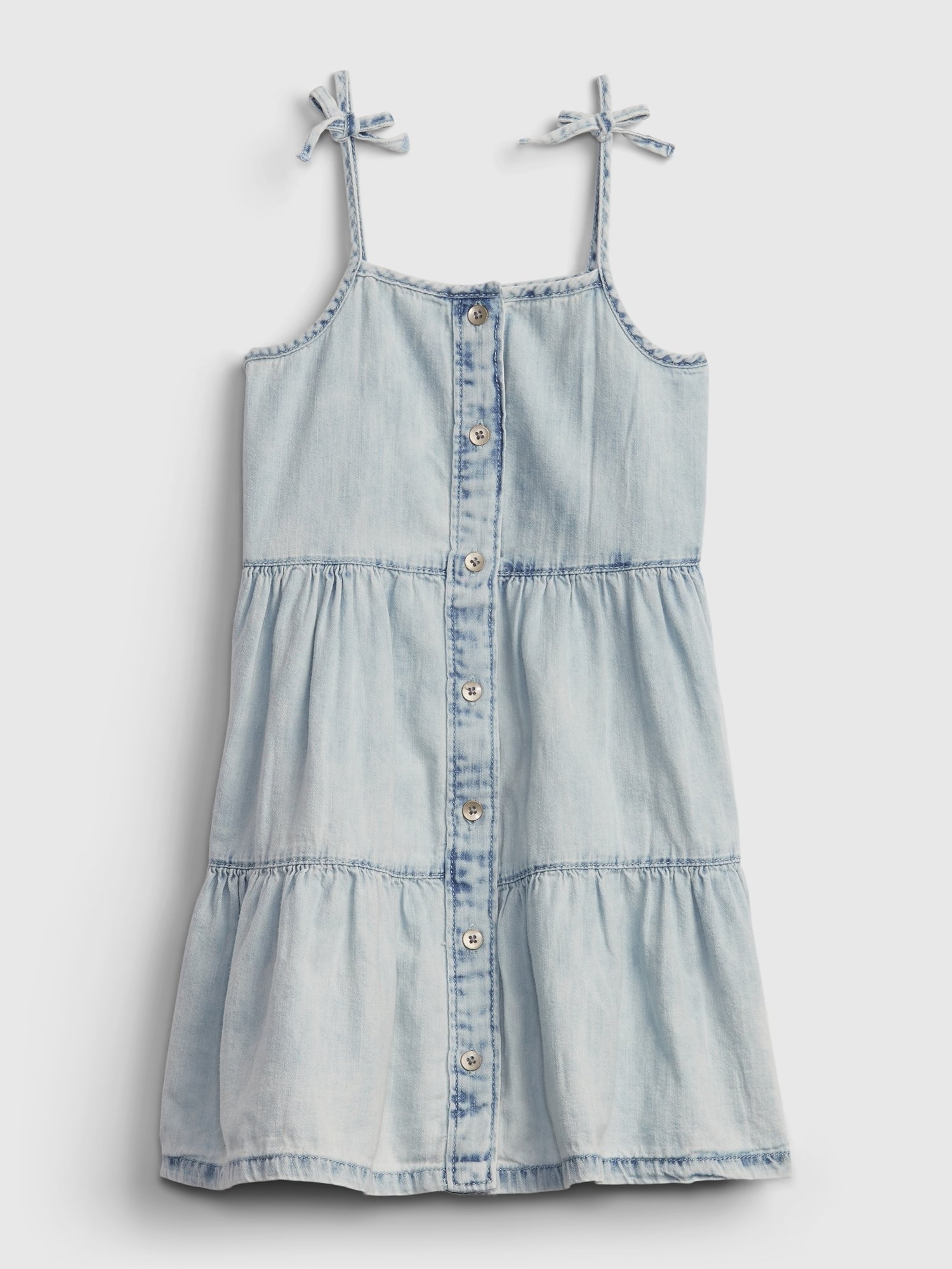Fotografie Modré holčičí dětské šaty denim acid tiered dress