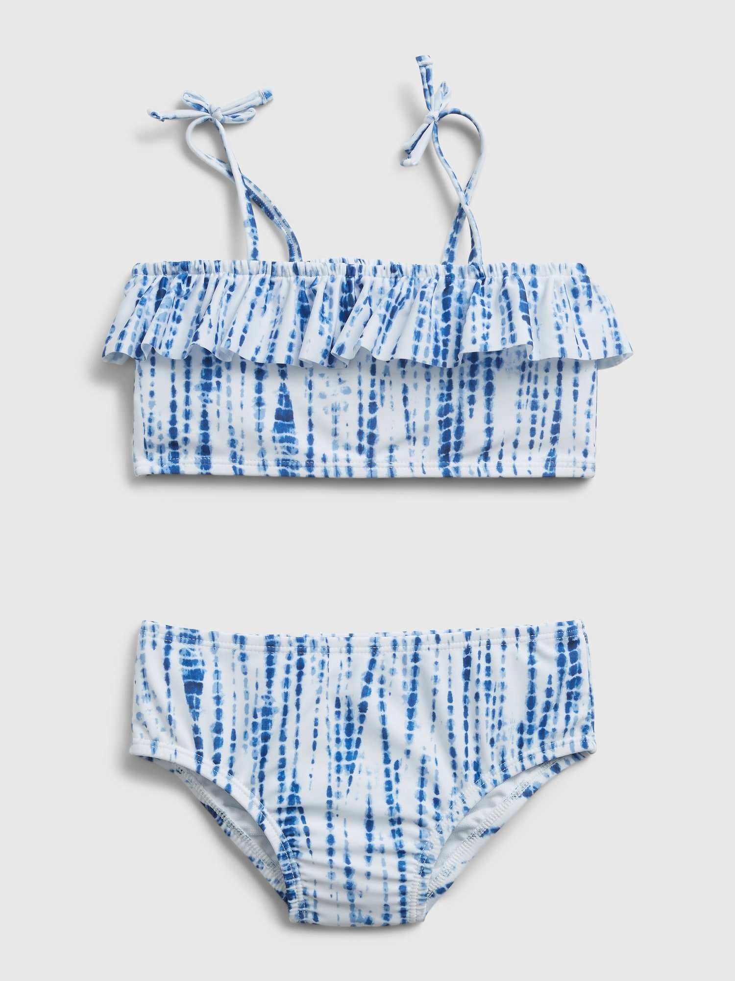 Fotografie Modré holčičí dětské plavky ruffle swim two-peice