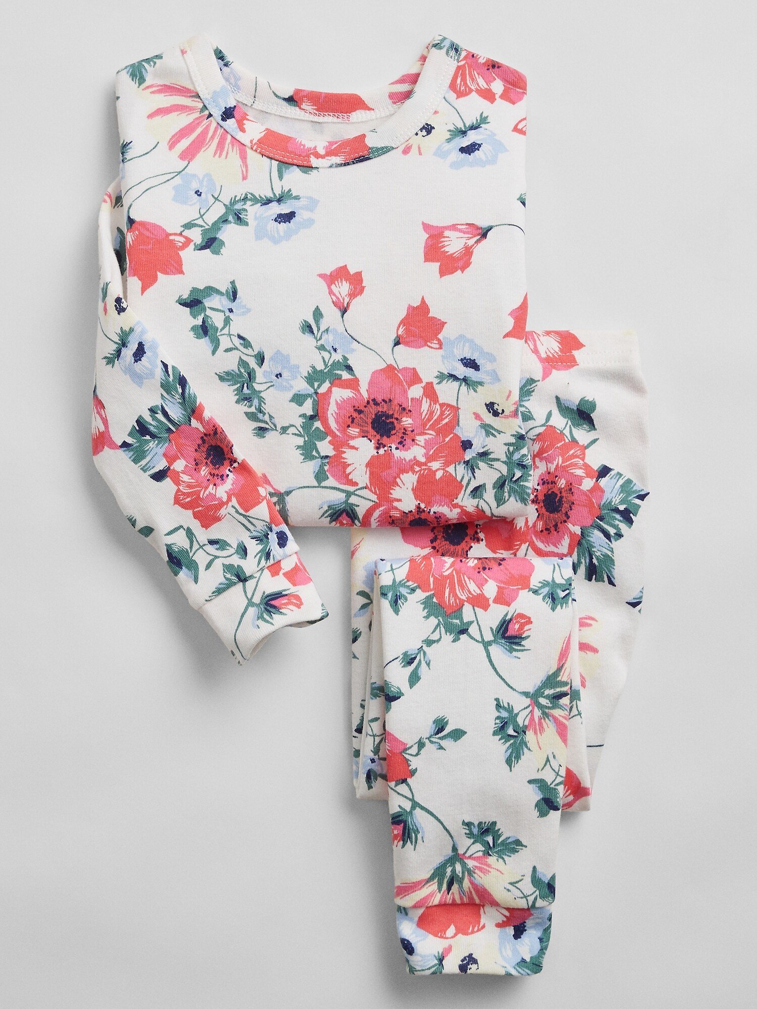 Fotografie Barevné holčičí dětské pyžamo 100% organic cotton floral pj set