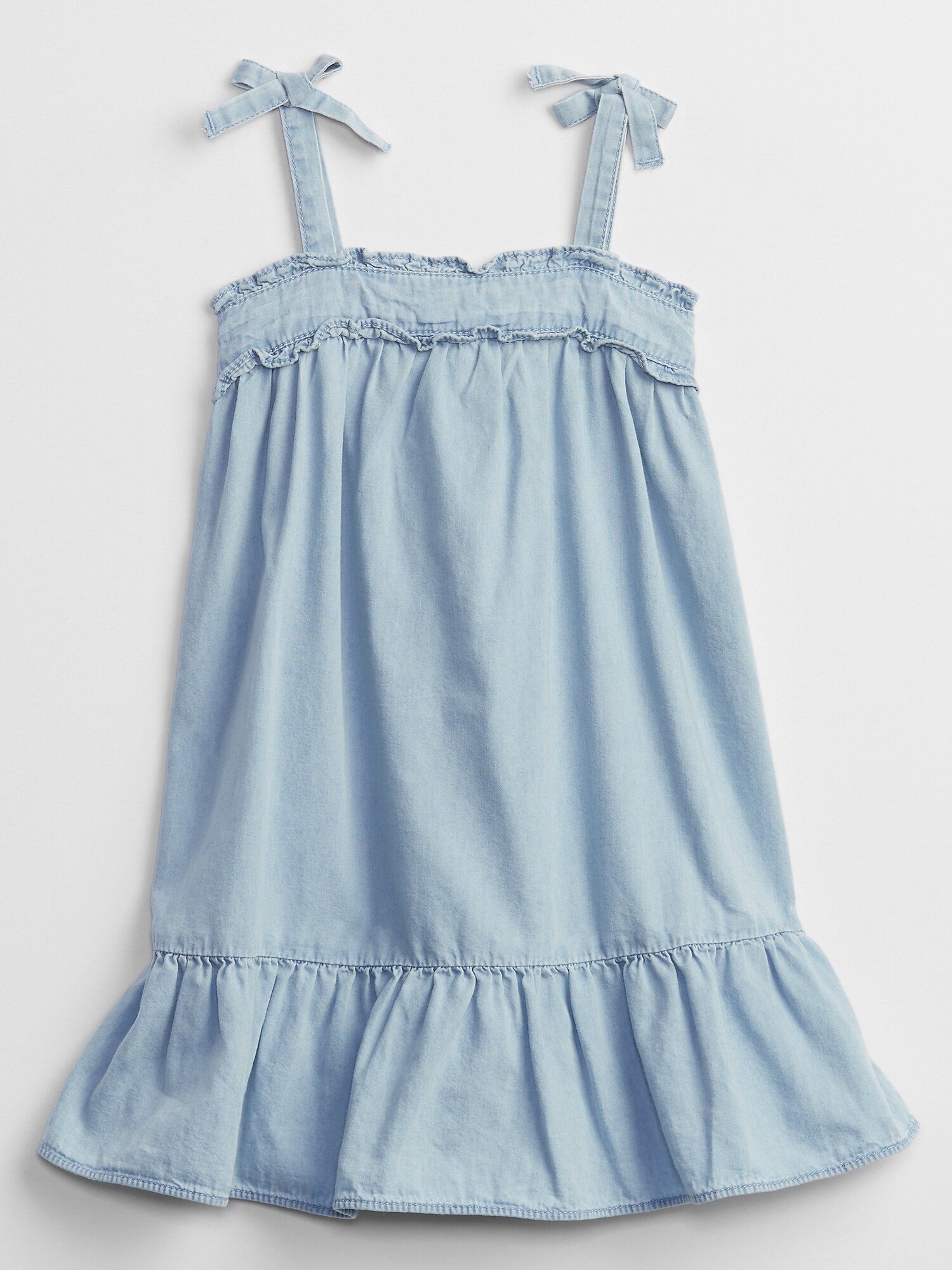 Fotografie Modré holčičí dětské šaty denim dress