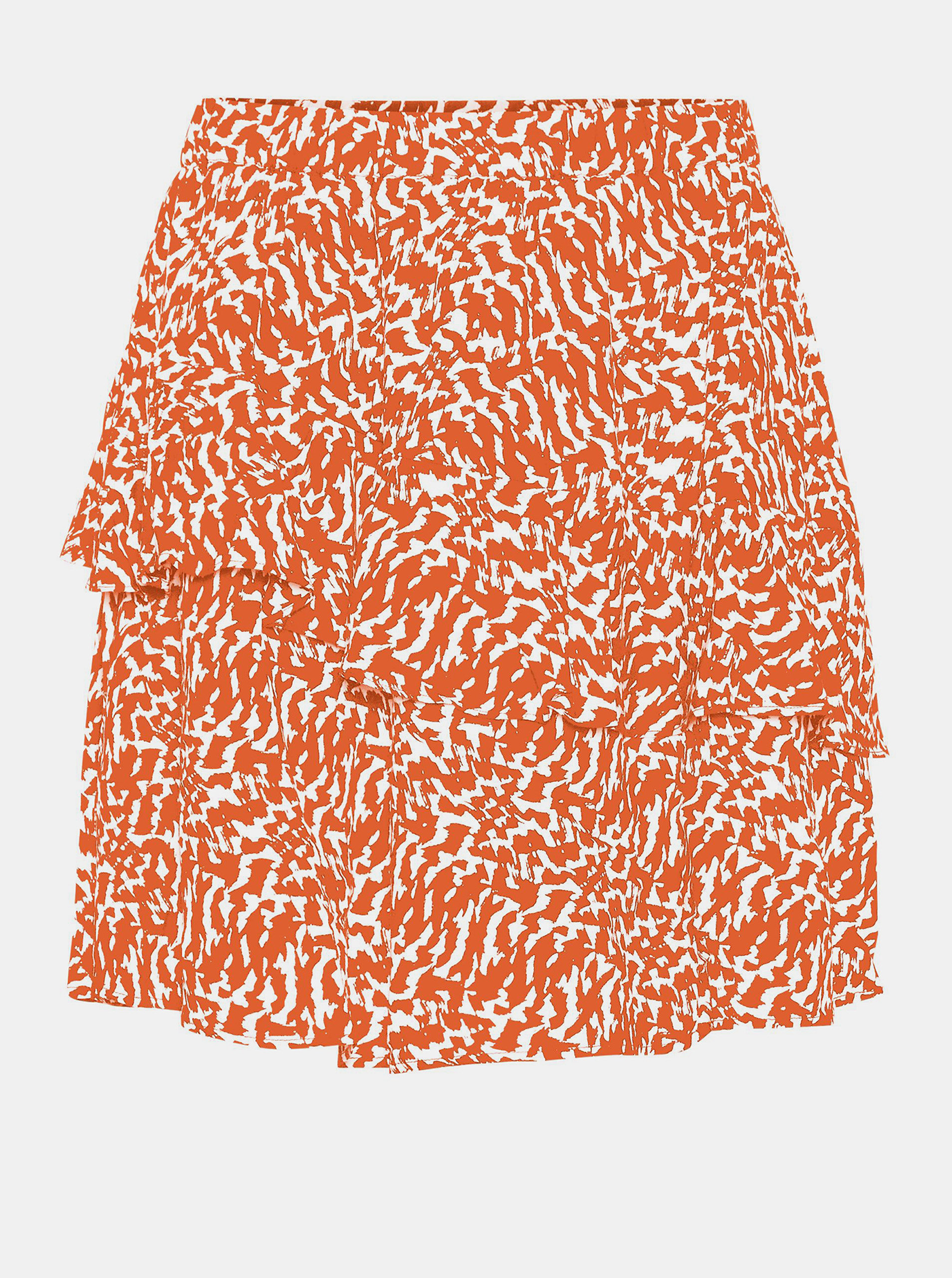 Fotografie Oranžová vzorovaná sukně AWARE by VERO MODA Hanna