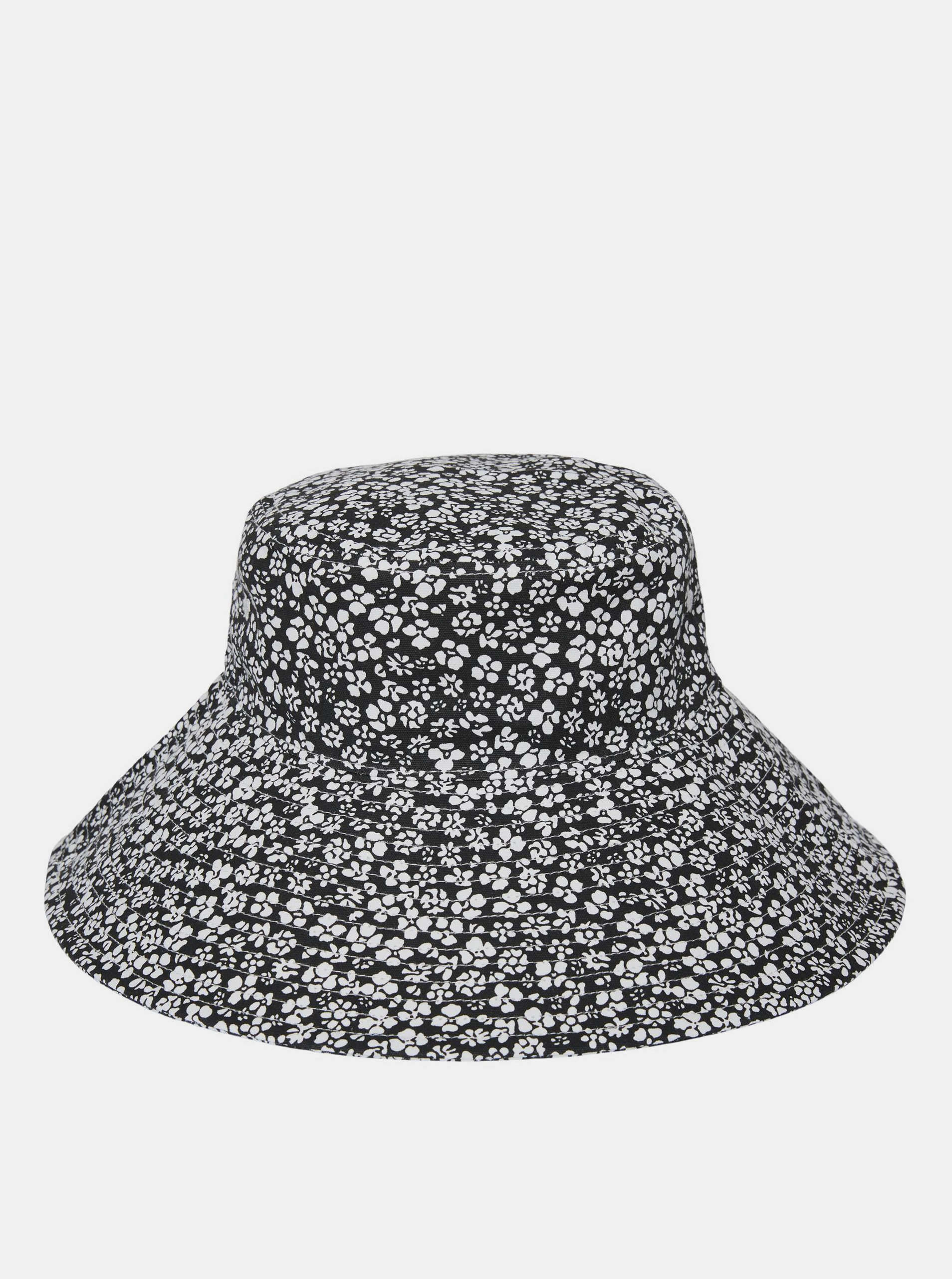 Fotografie Bílo-černý květovaný klobouk VERO MODA Bella