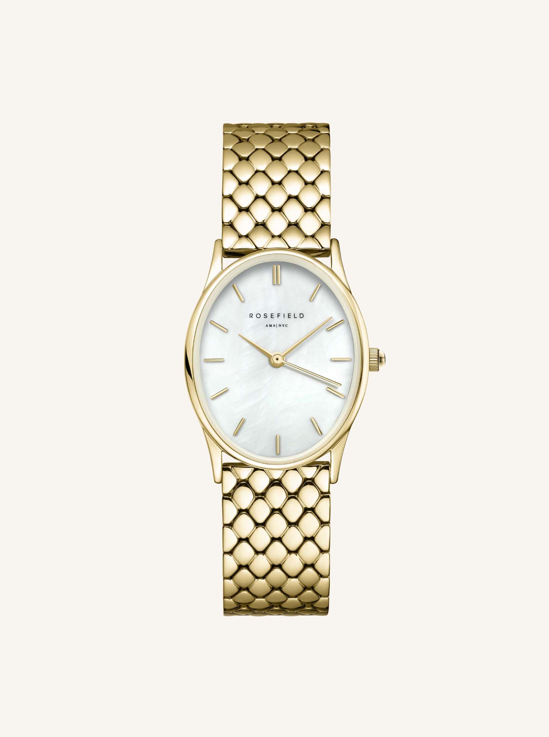 Fotografie Dámské hodinky s nerezovým páskem ve zlaté barvě Rosefield Rosefield