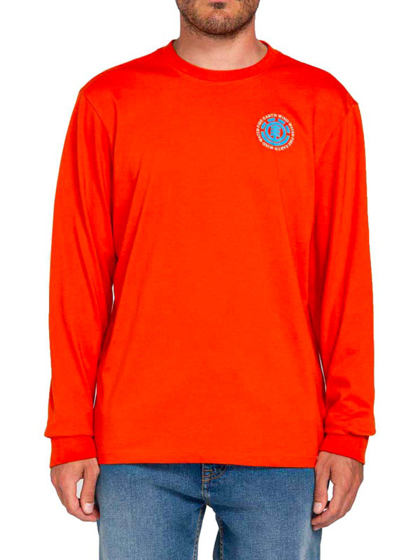 Fotografie Element SEAL BP SPICY ORANGE pánské triko s dlouhým rukávem - červená