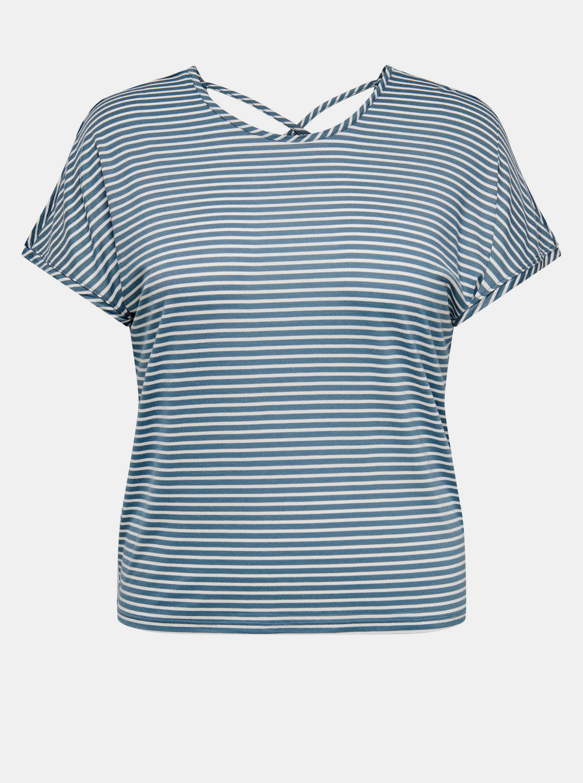 Fotografie Modro-bílé pruhované tričko ONLY CARMAKOMA