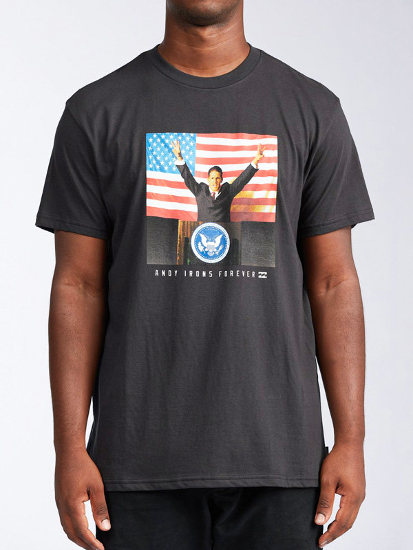 Fotografie Billabong AI FOR PRESIDENT black pánské triko s krátkým rukávem - šedá
