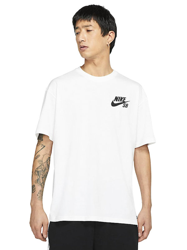 Fotografie Nike SB LOGO white/black pánské triko s krátkým rukávem - bílá