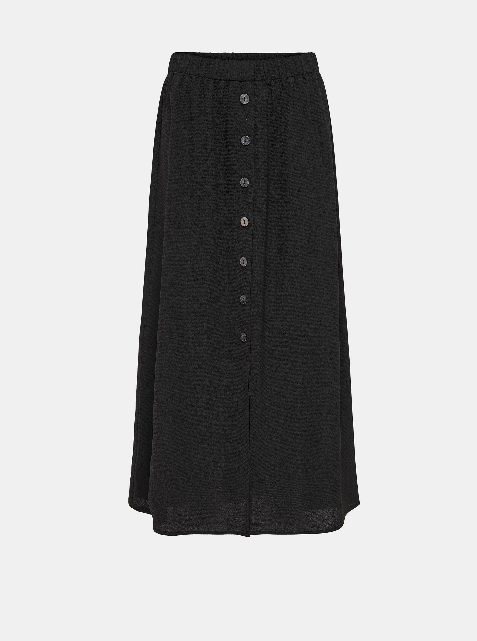 Černá maxi sukně s knoflíky ONLY Nova