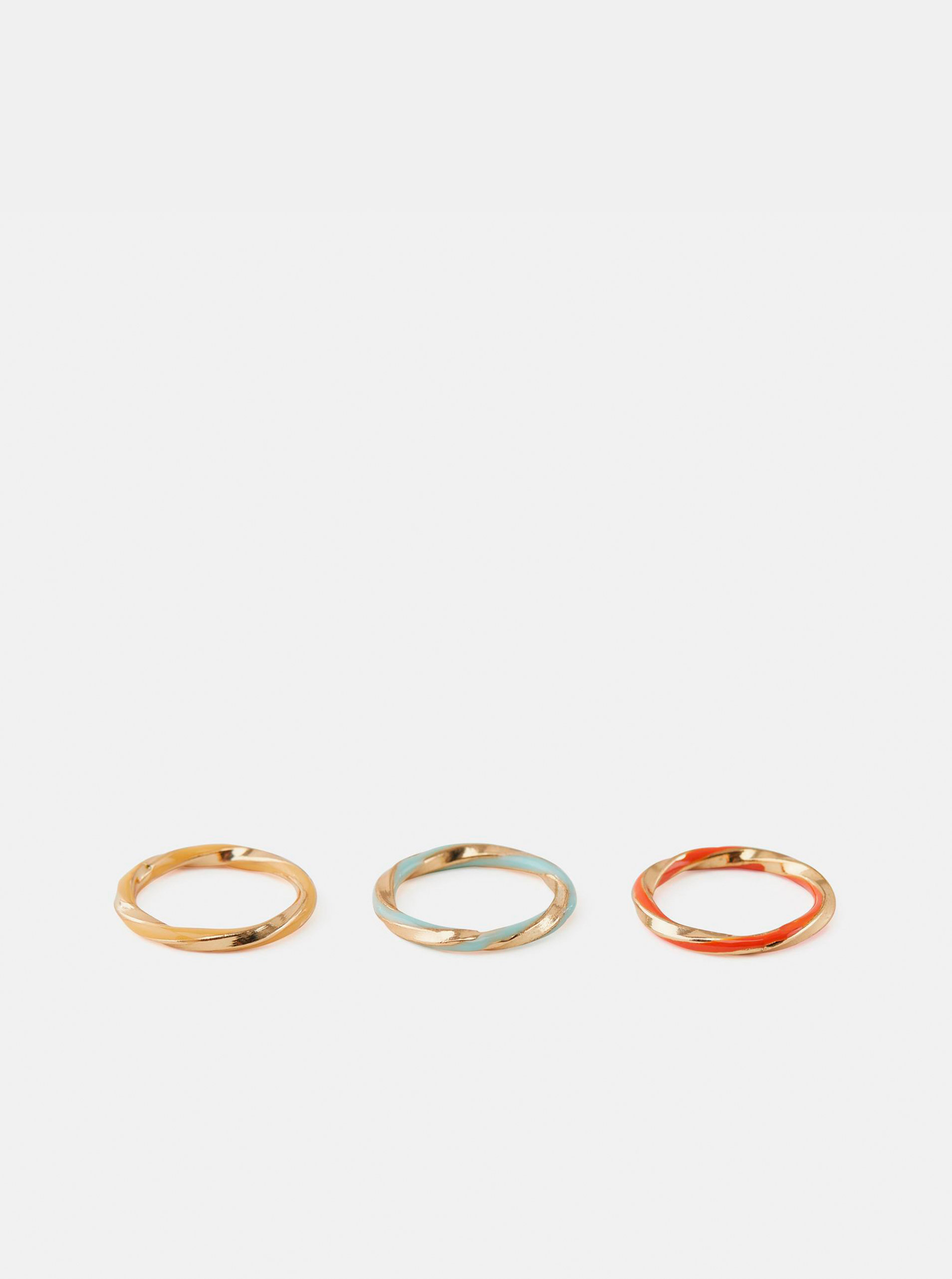 Sada tří prstenů ve zlaté barvě Pieces Lulle