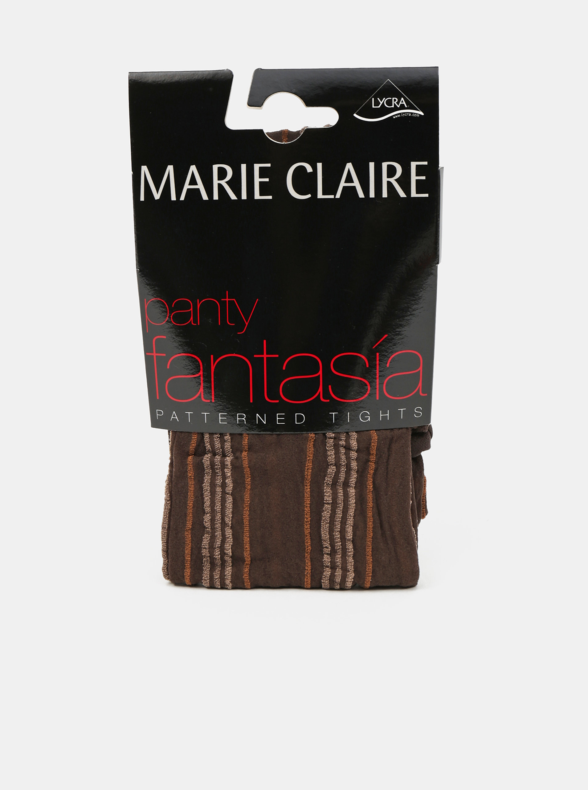 Fotografie Hnědé vzorované punčochové kalhoty Marie Claire