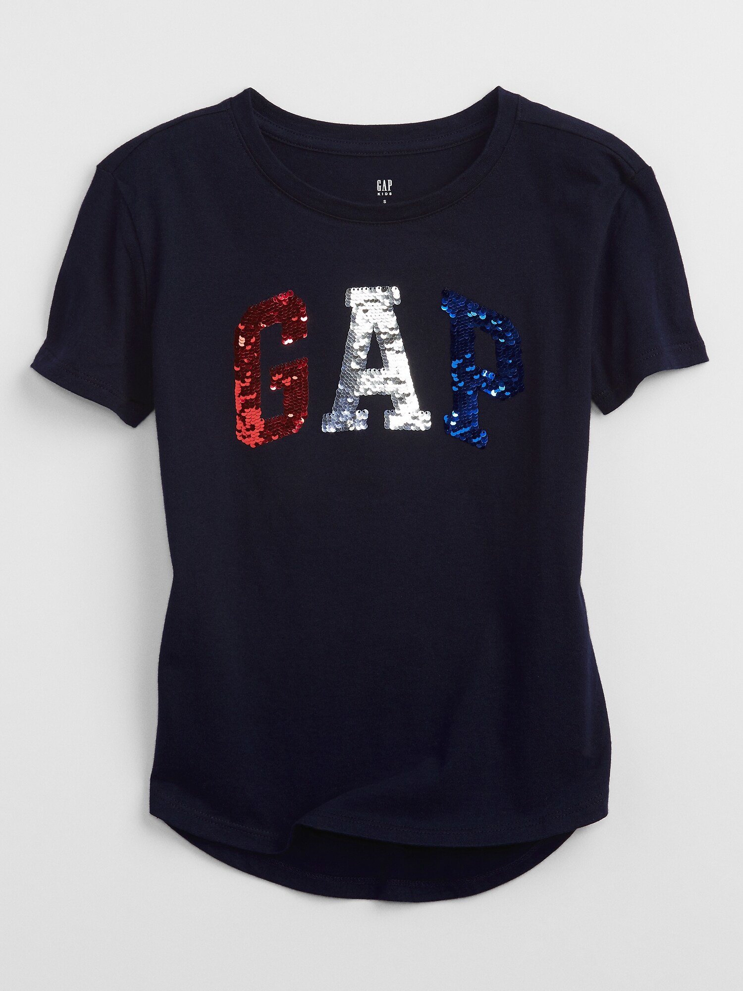 Fotografie Modré holčičí dětské tričko GAP Logo flippy sequin t-shirt