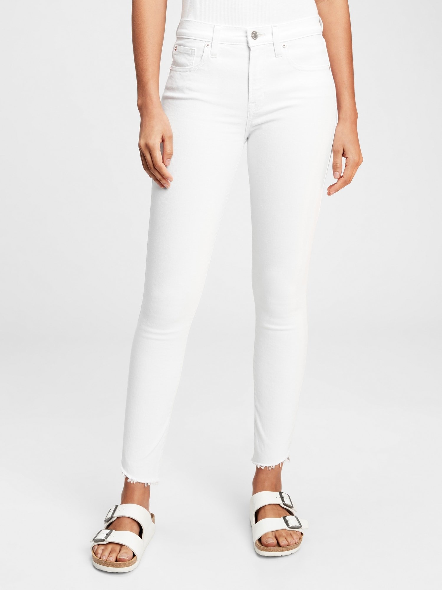 Bílé dámské džíny GAP mid rise true skinny jeans