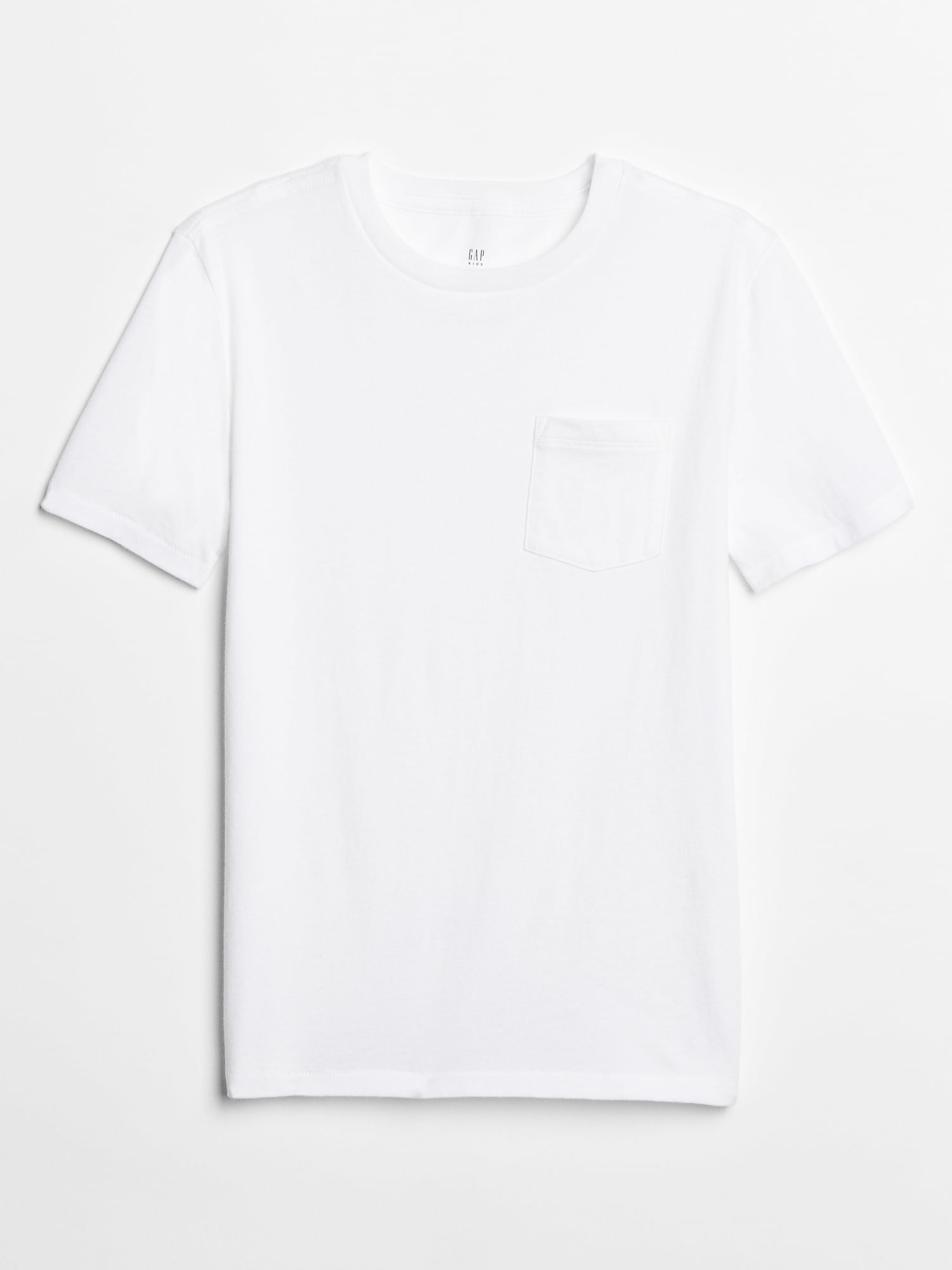 Fotografie Bílé klučičí dětské tričko crewneck pocket t-shirt GAP