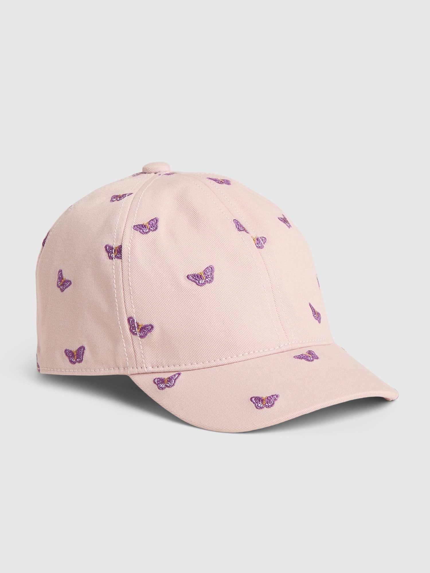 Růžová dětská kšiltovka butterfly graphic baseball hat GAP