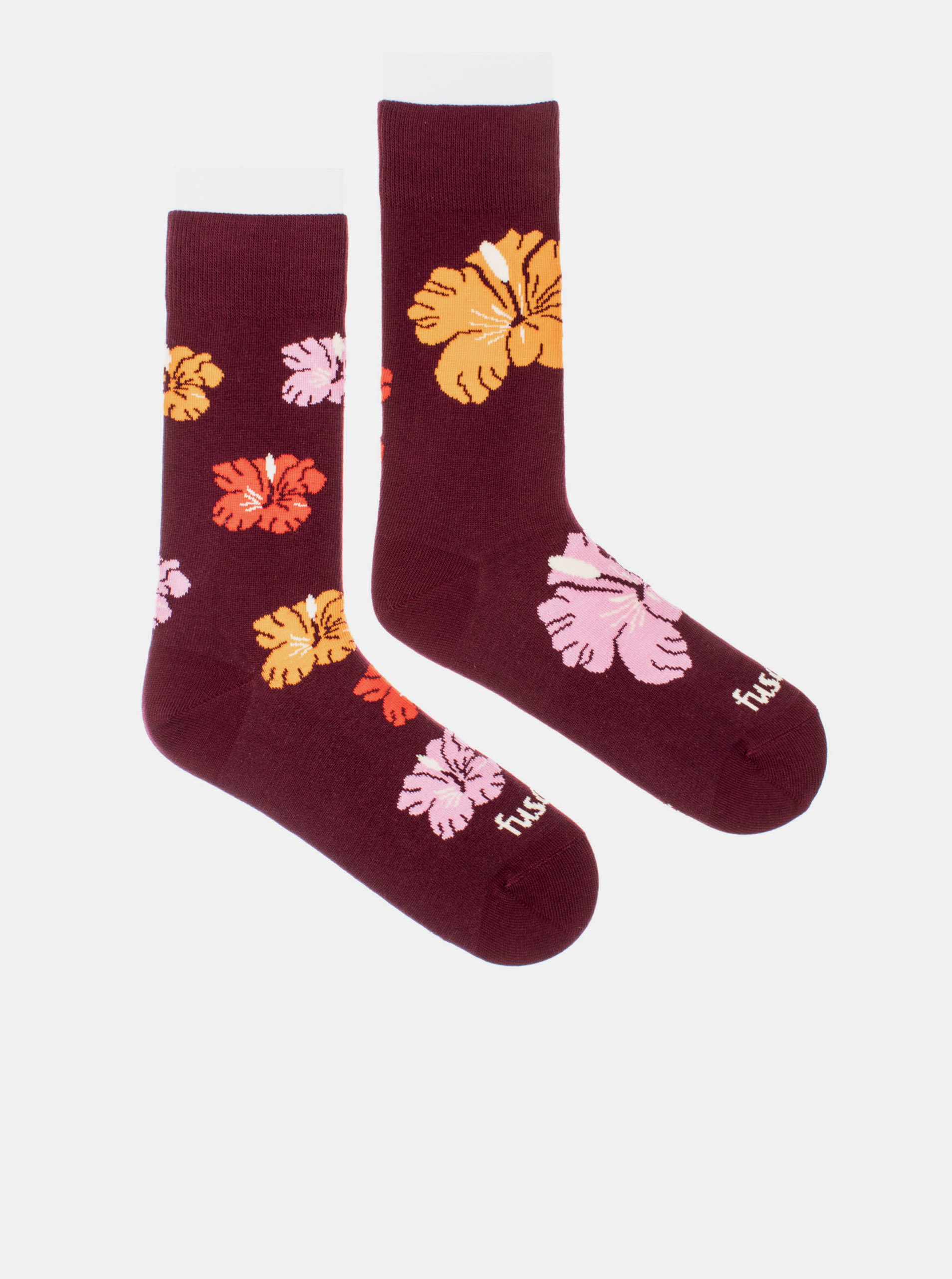 Fotografie Vínové vzorované ponožky Fusakle Ibišek