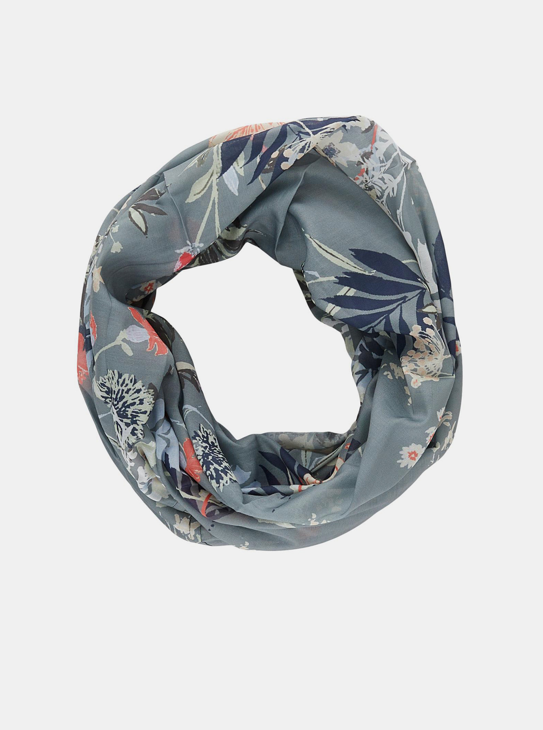 Fotografie Modrošedý květovaný šátek Pieces Lariana