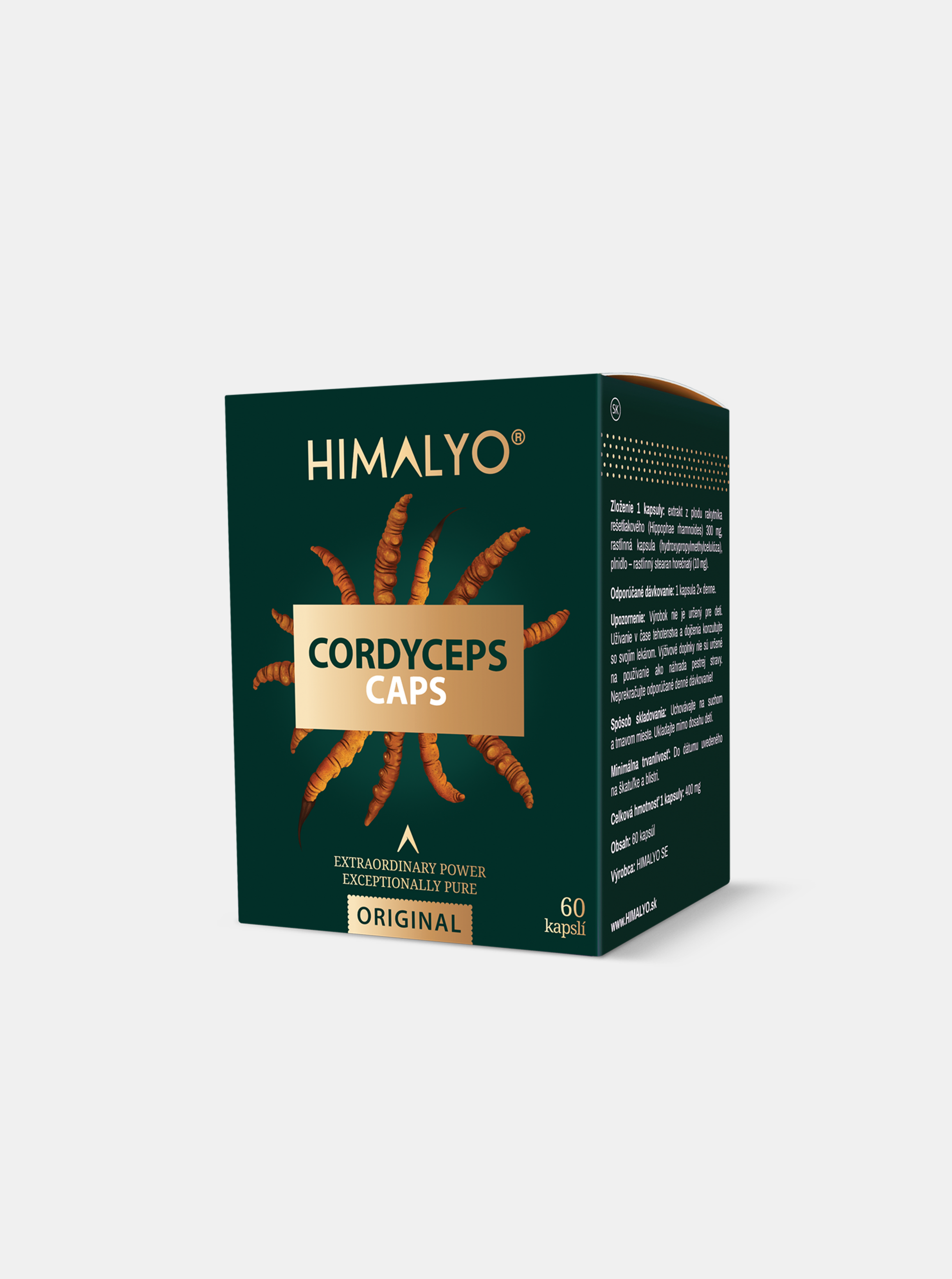 Fotografie Přírodní extrakt ze vzácné houby Cordyceps sinensis Himalyo Cordyceps Caps (60 kapslí)