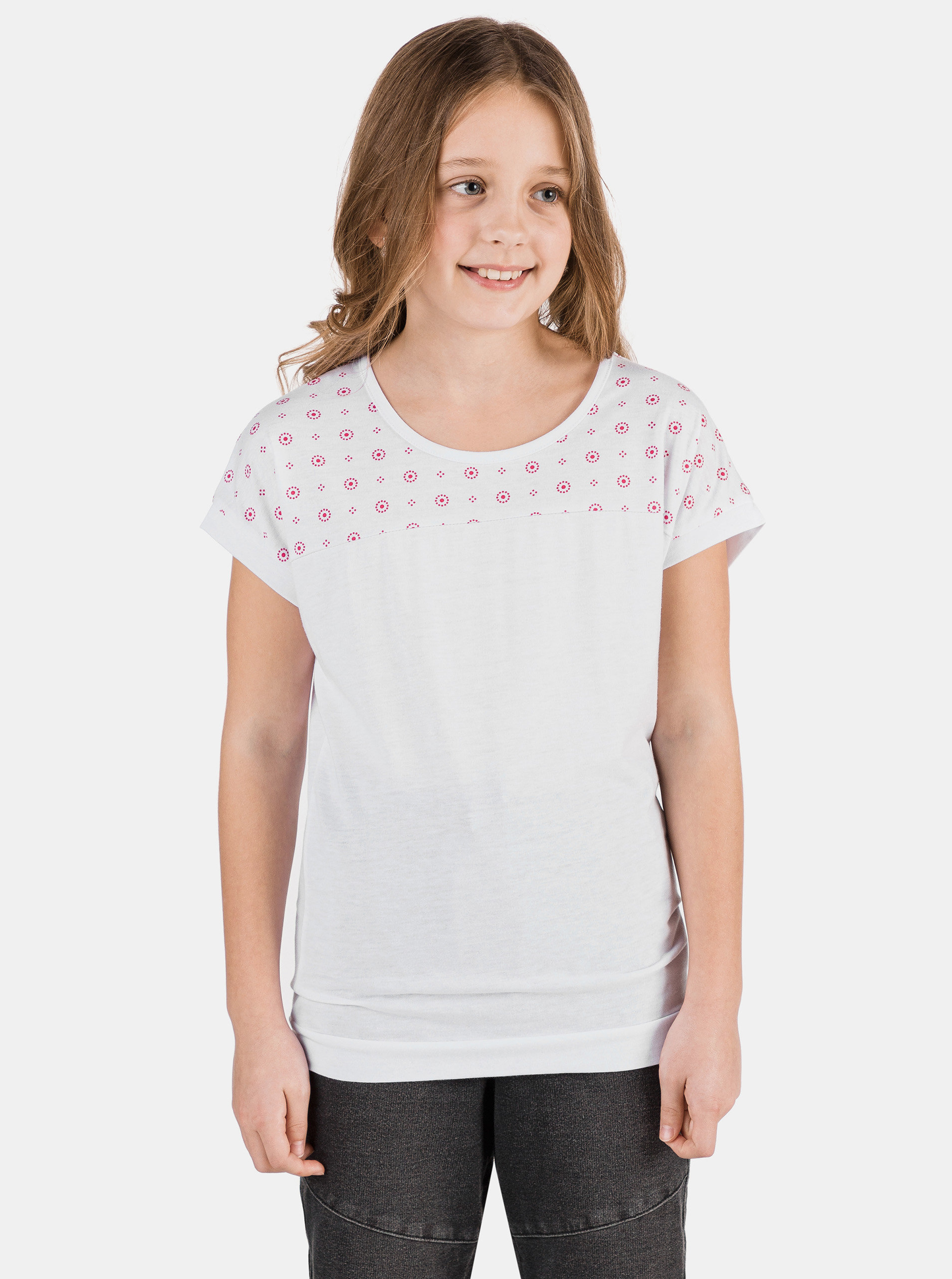 Fotografie Bílé holčičí vzorované tričko SAM 73