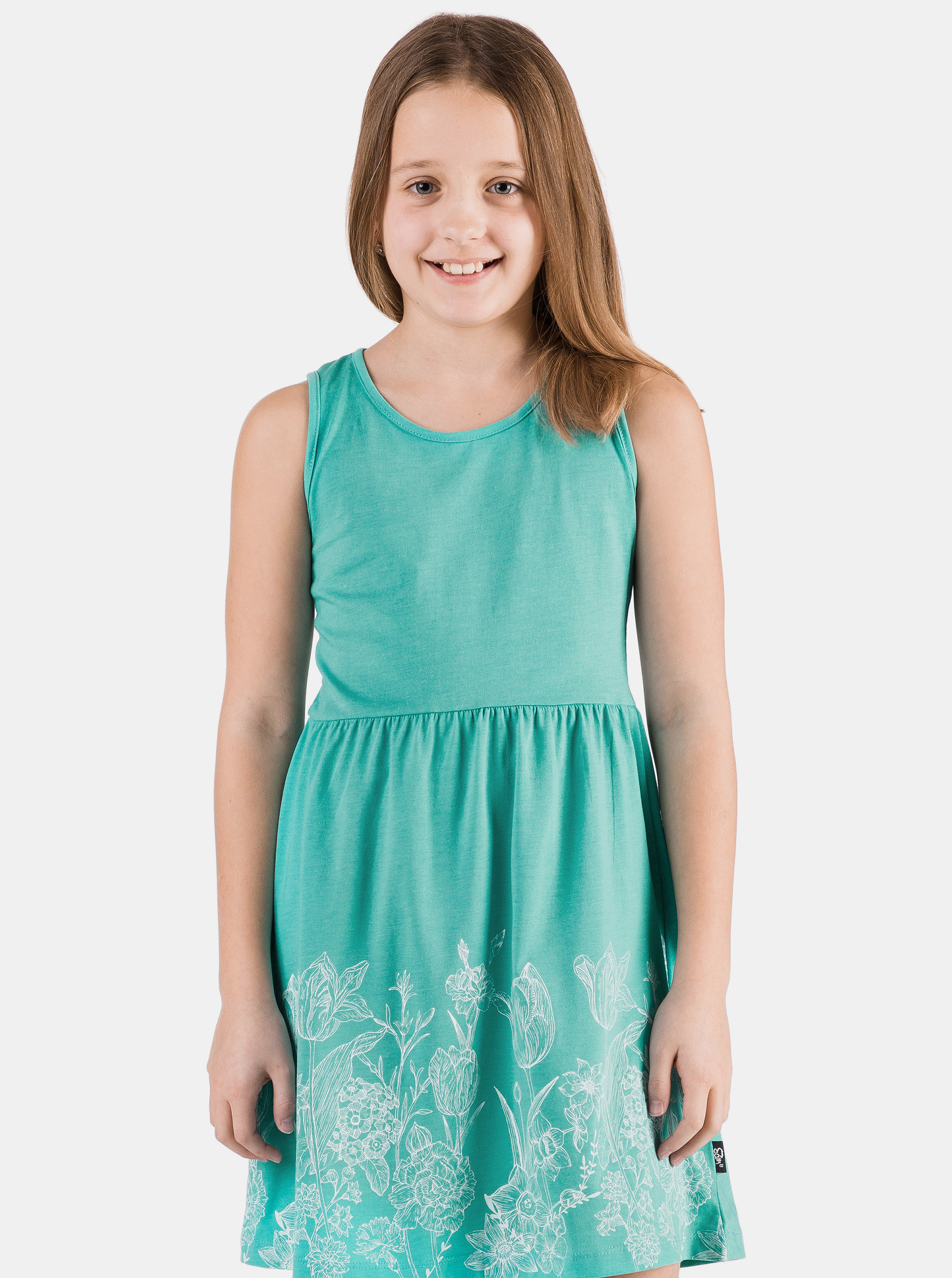 Fotografie Zelené holčičí květované šaty SAM 73