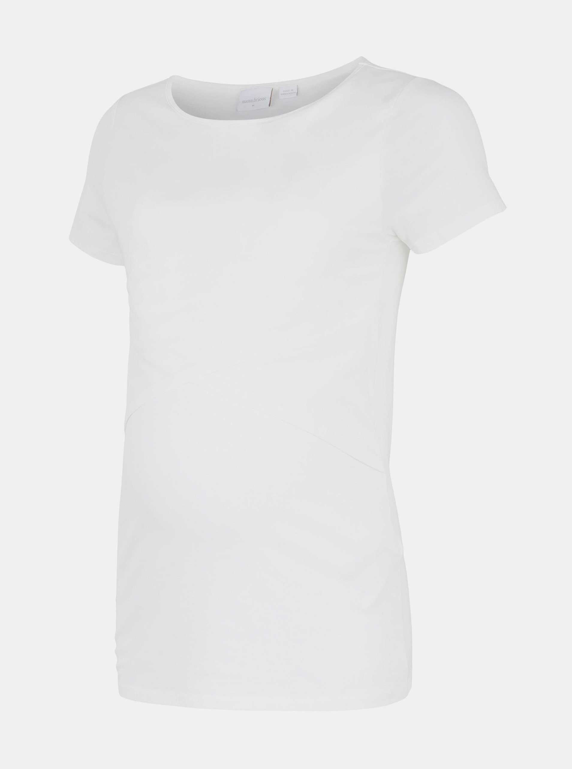 Fotografie Bílé těhotenské basic tričko Mama.licious Sia