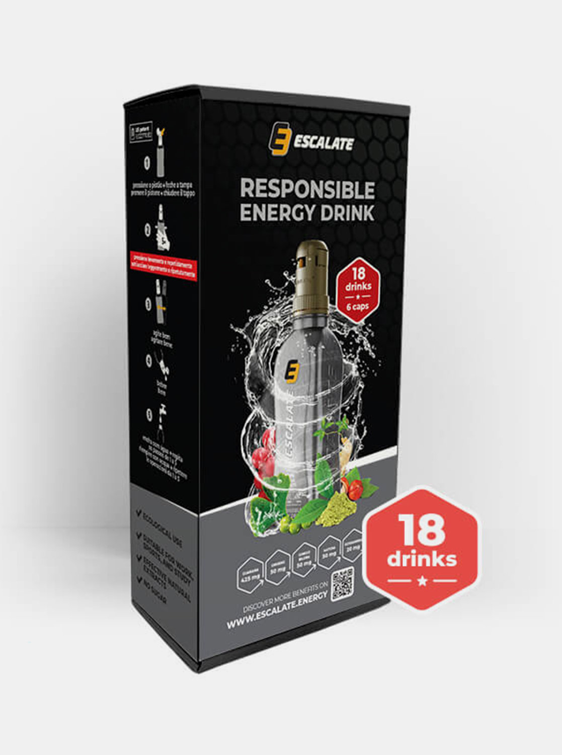 Energetický nápoj Escalate 6-pack Grapefruit a Brusinka Isoline (18 dávek)