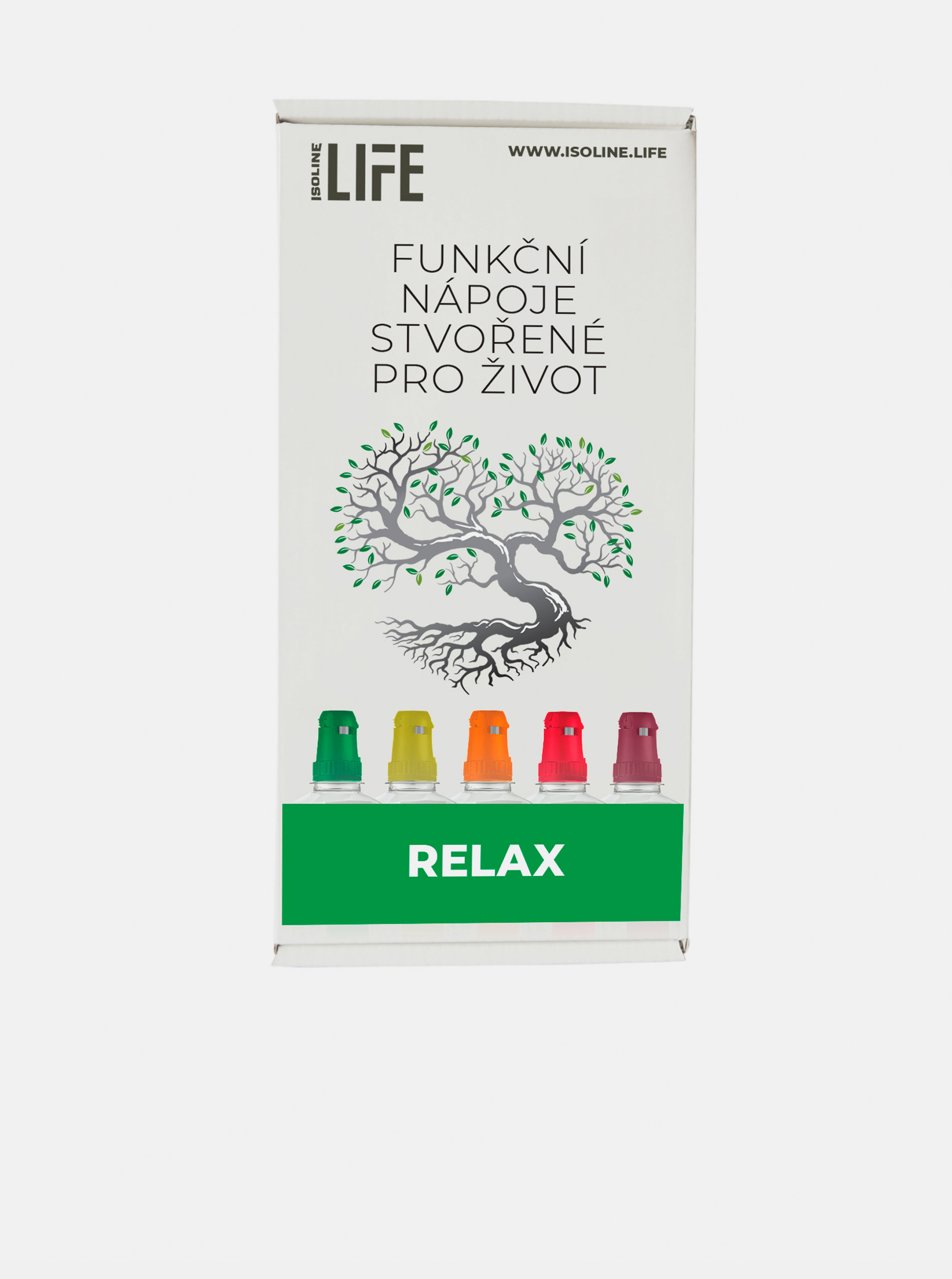 Fotografie Funkční nápoj Relax 5-pack Zelený čaj a meruňka Isoline (15 dávek)