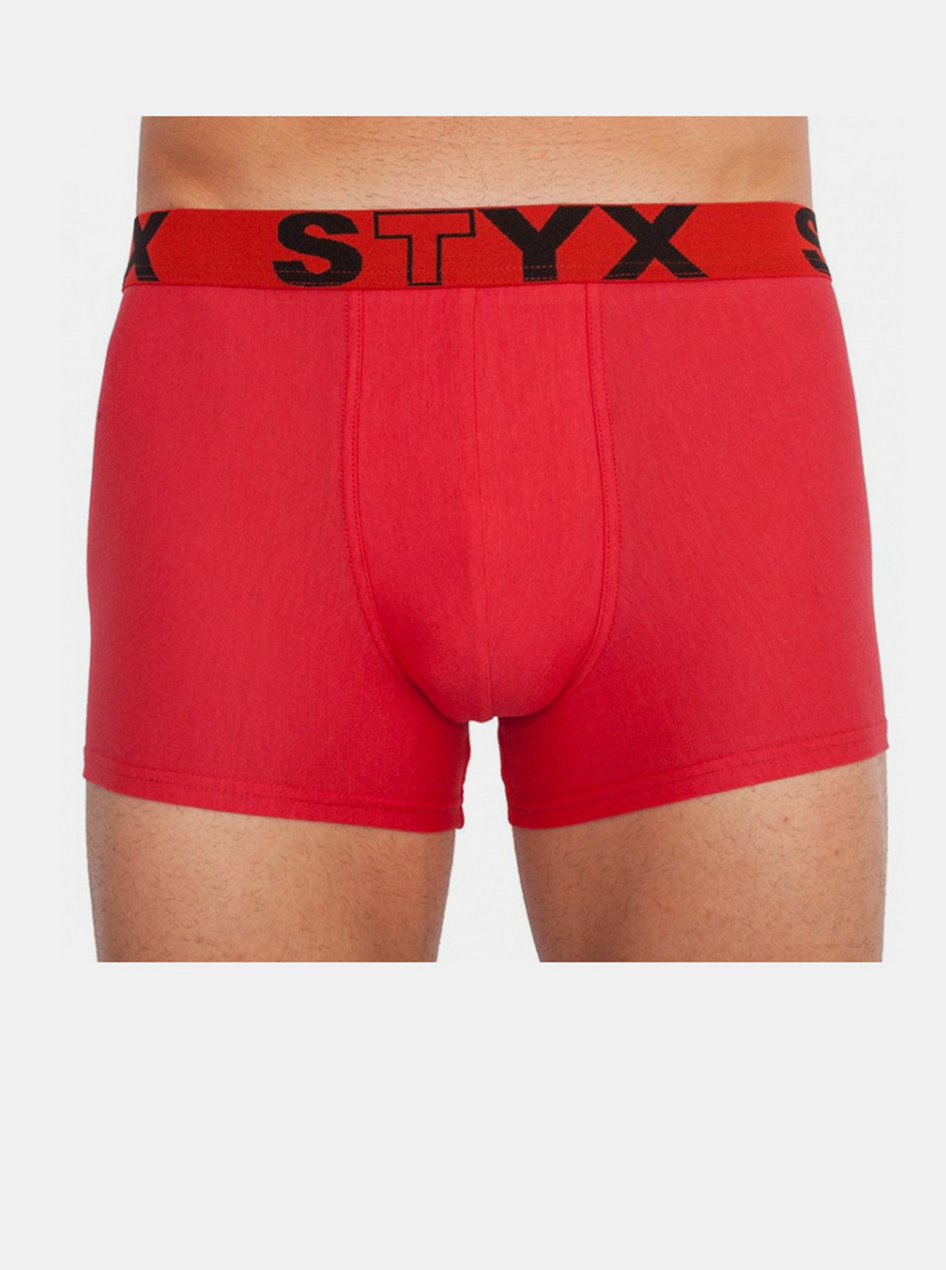 Fotografie Pánské boxerky Styx sportovní guma červené