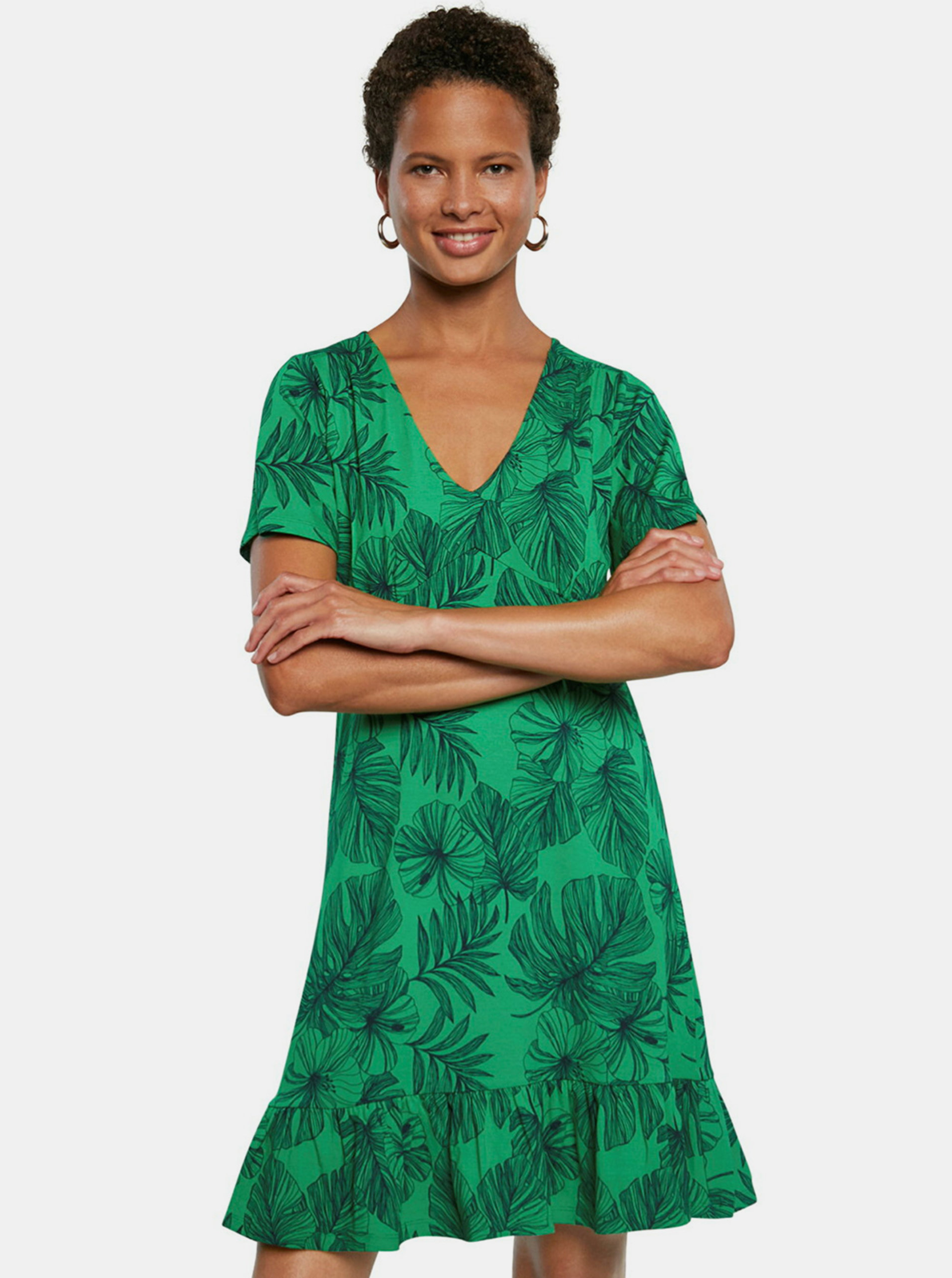 Desigual áčkové zelené šaty Vest Nadia