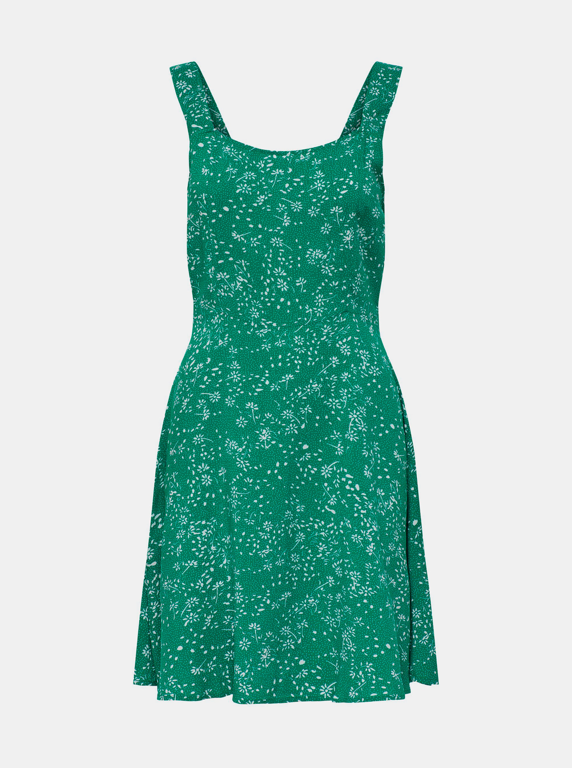 Fotografie Zelené květované šaty Jacqueline de Yong Staar