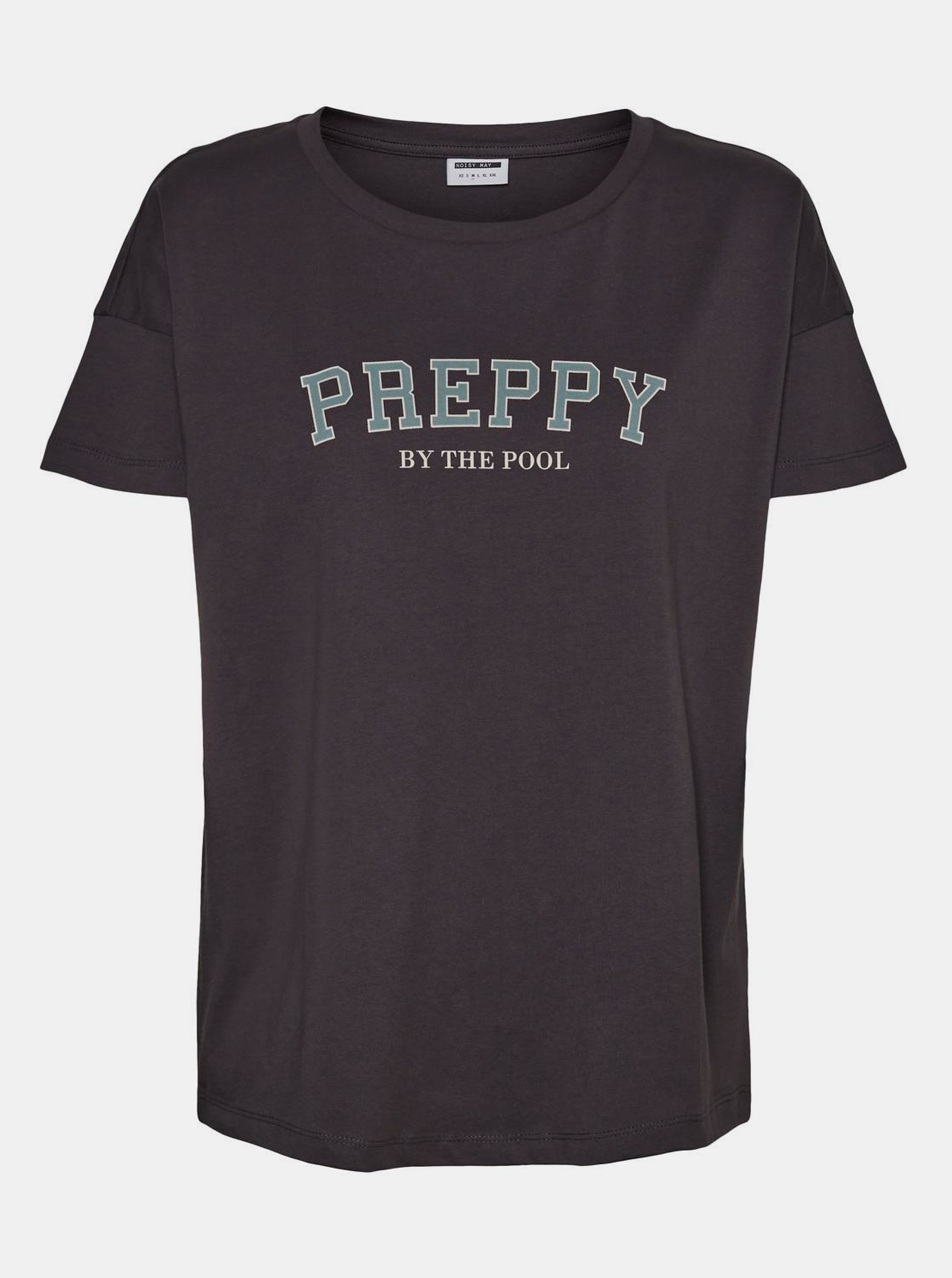 Fotografie Tmavě šedé tričko s potiskem Noisy May Preppy