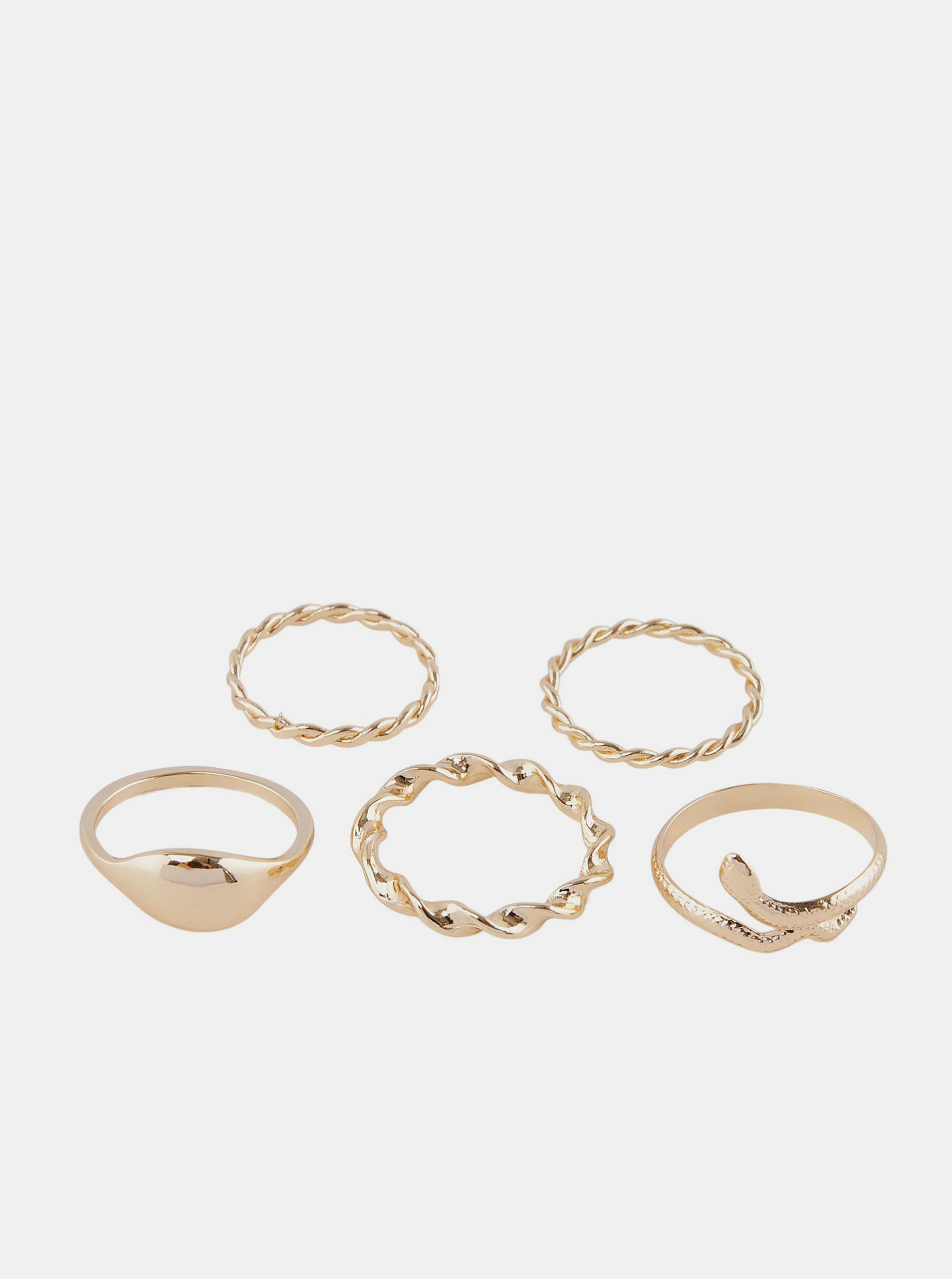 Fotografie Sada pěti prstenů ve zlaté barvě Pieces Jifra