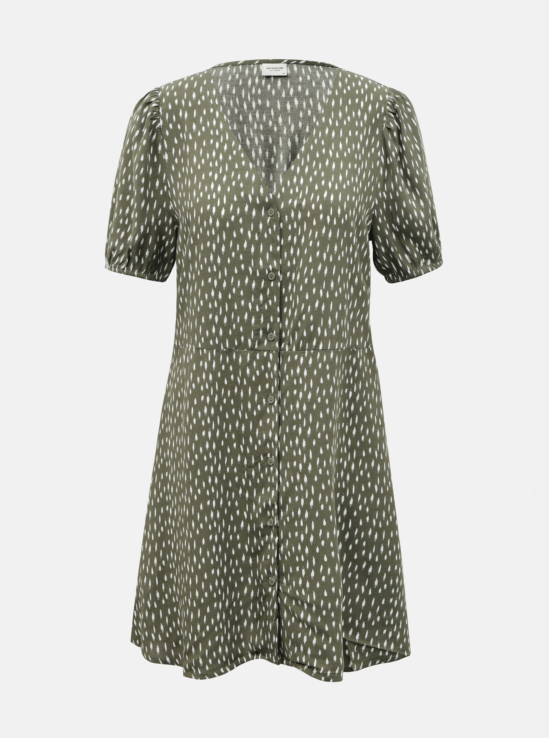 Fotografie Zelené vzorované šaty s knoflíky Jacqueline de Yong Staar