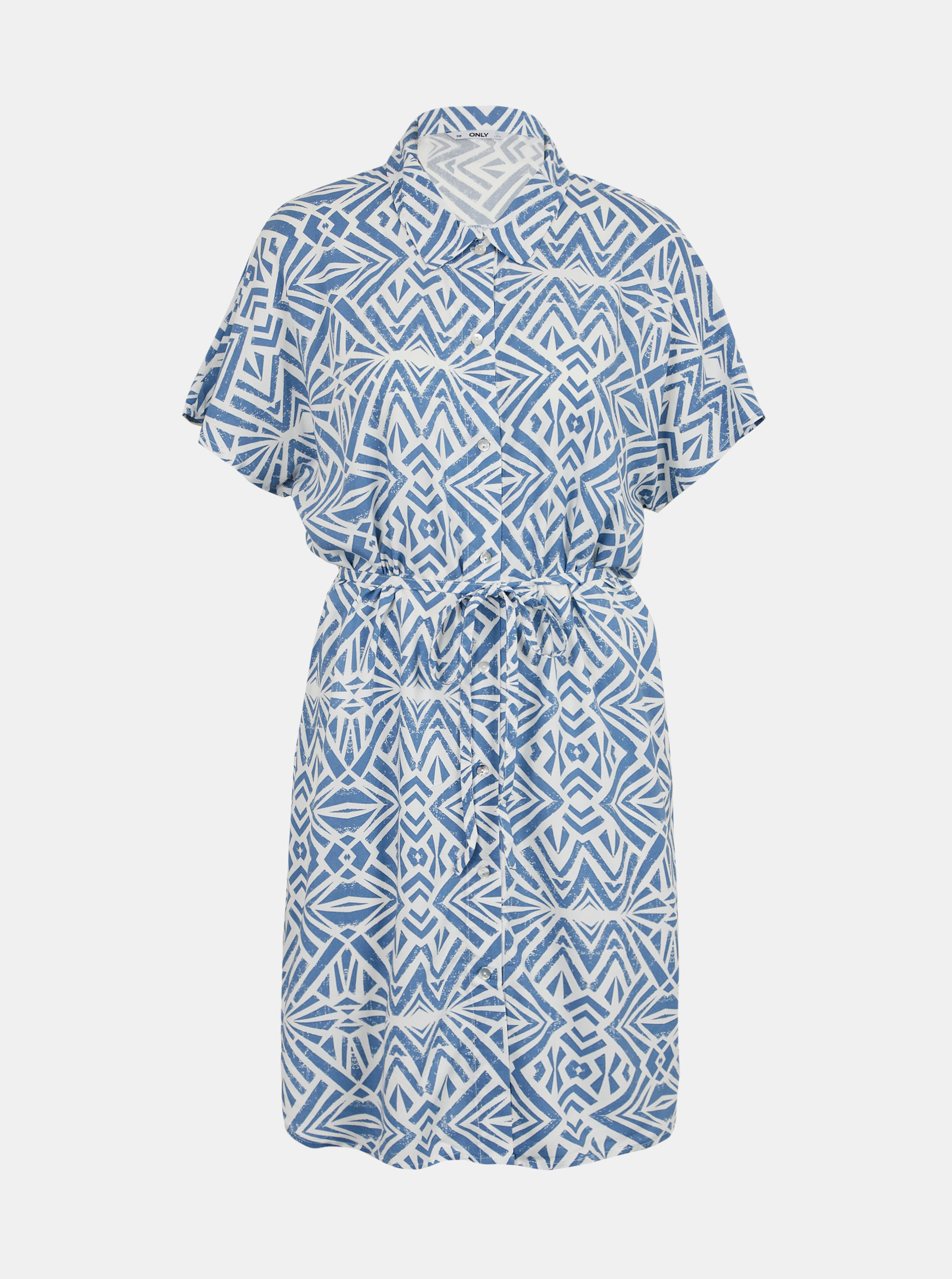 Fotografie Bílo-modré vzorované košilové šaty ONLY Nova
