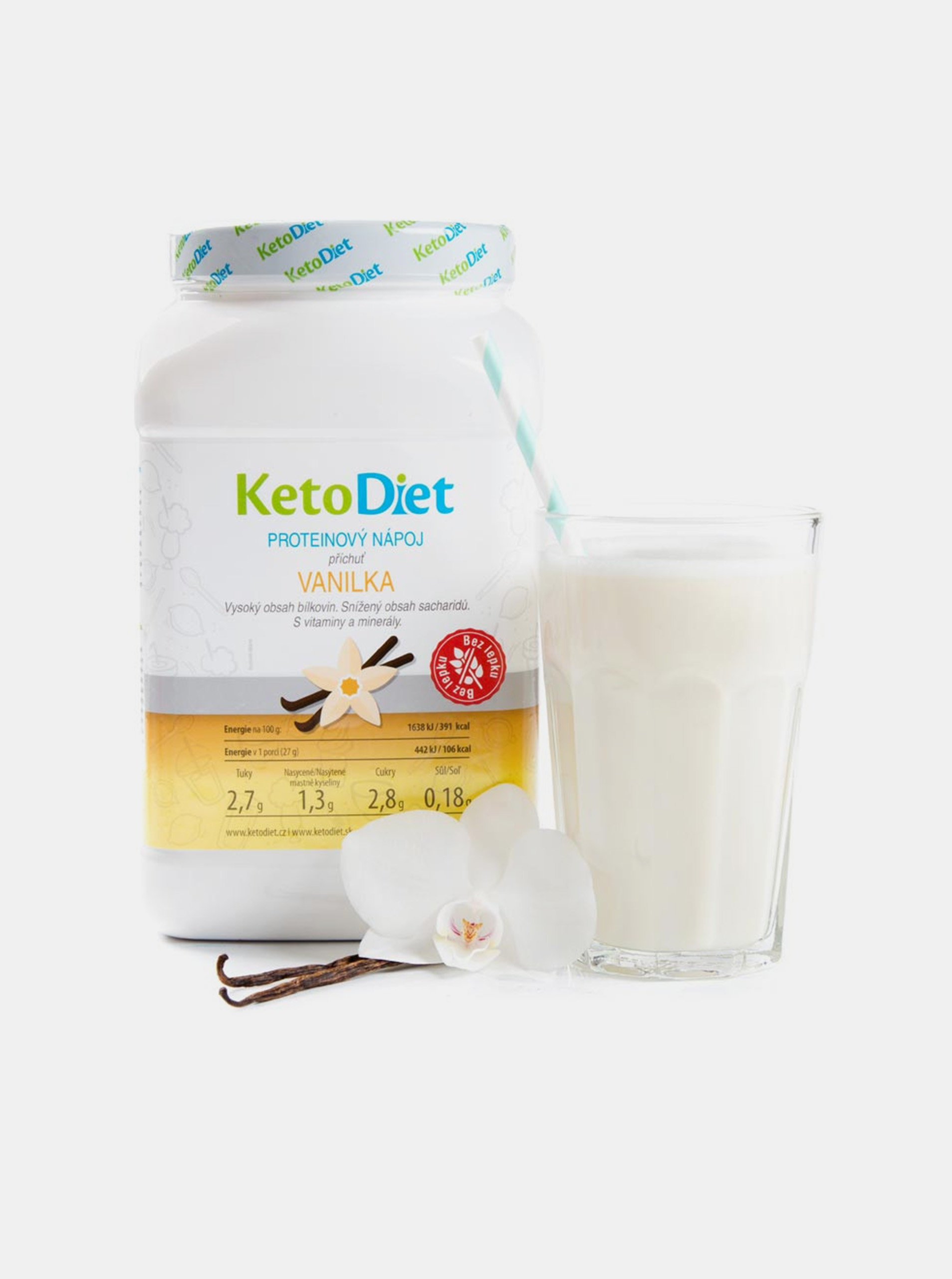 Fotografie Proteinový nápoj s vanilkovou příchutí na 1 týden KetoDiet (35 porcí)