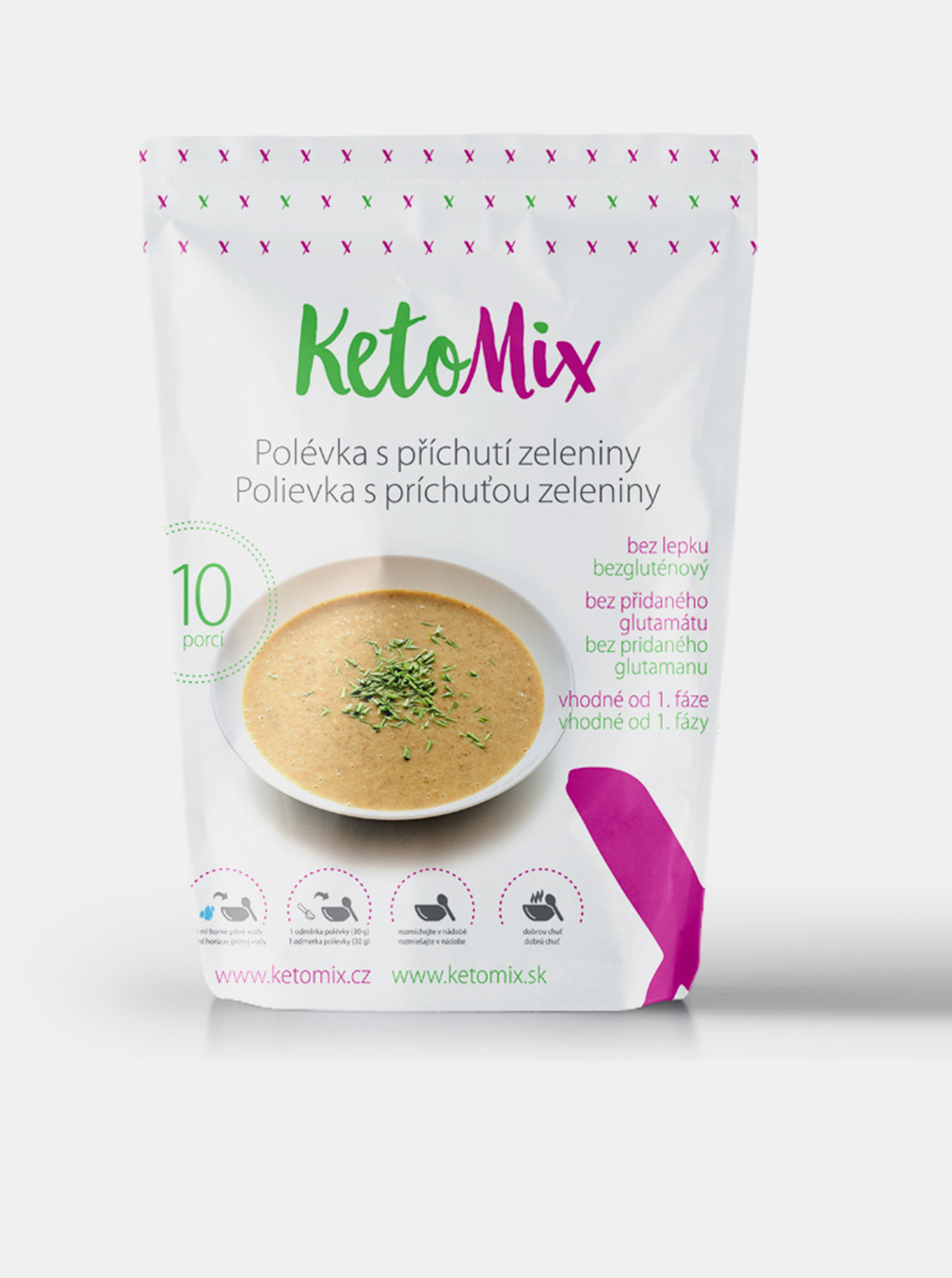 Fotografie Proteinová polévka se zeleninovou příchutí KetoMix (10 porcí)