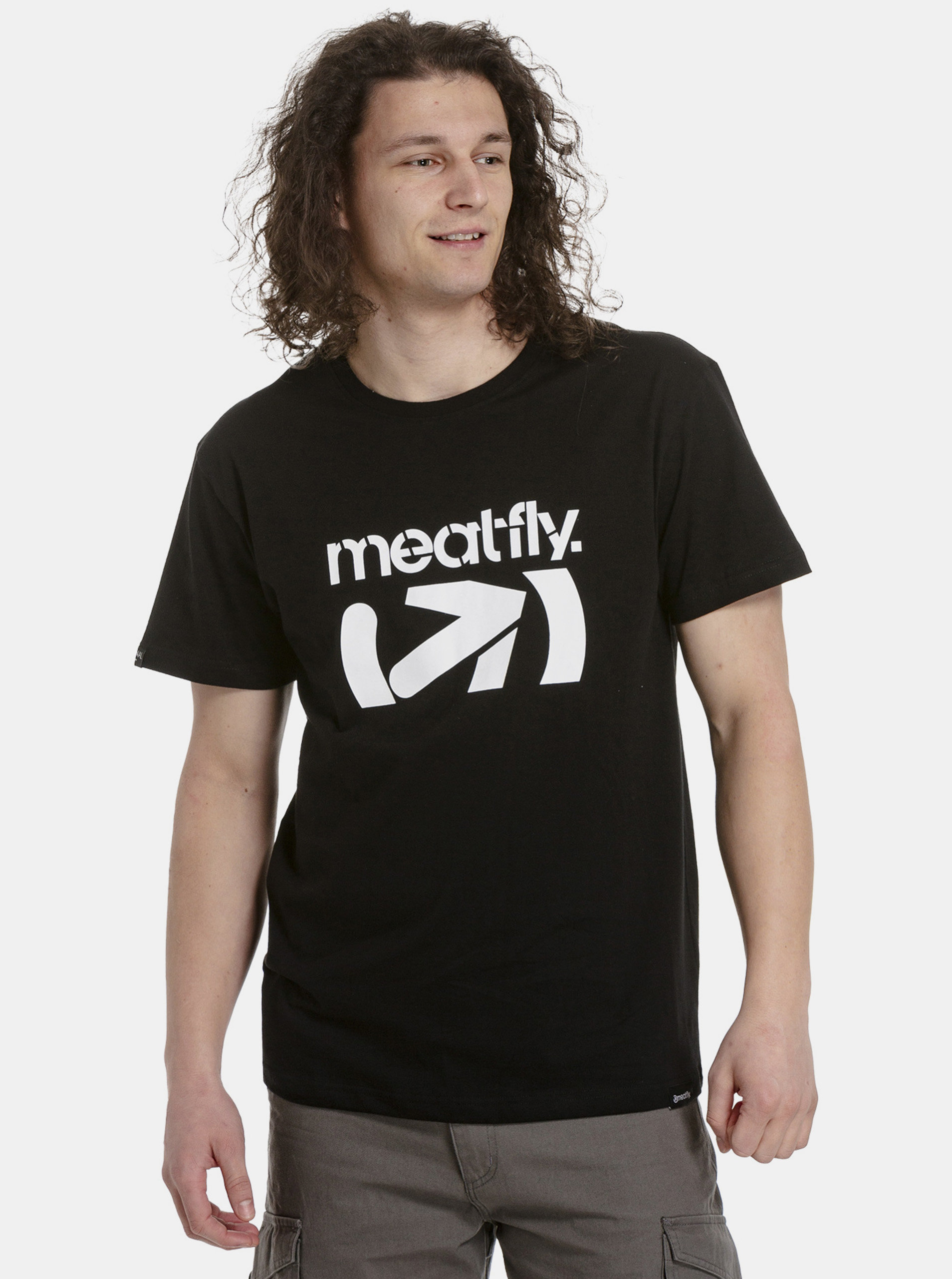 Fotografie Černé pánské tričko s potiskem Meatfly Podium