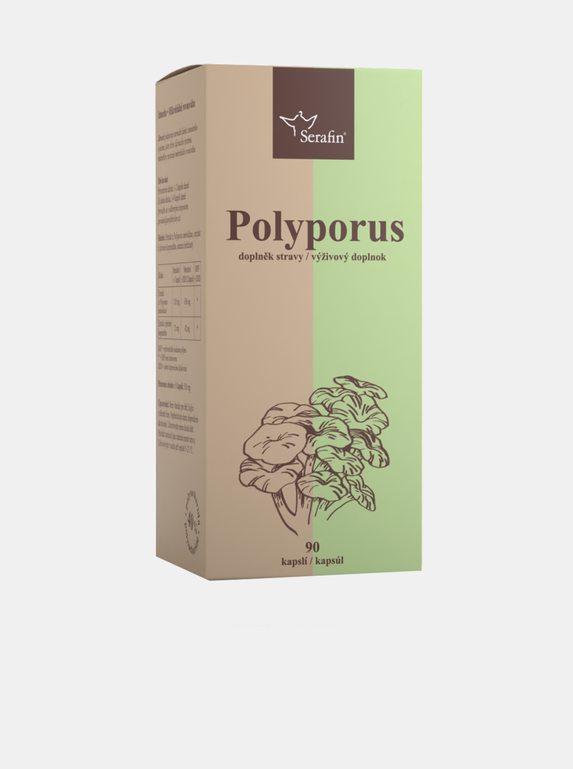 Polyporus s jitrocelem - 40% polysacharidů Serafin (90 kapslí)
