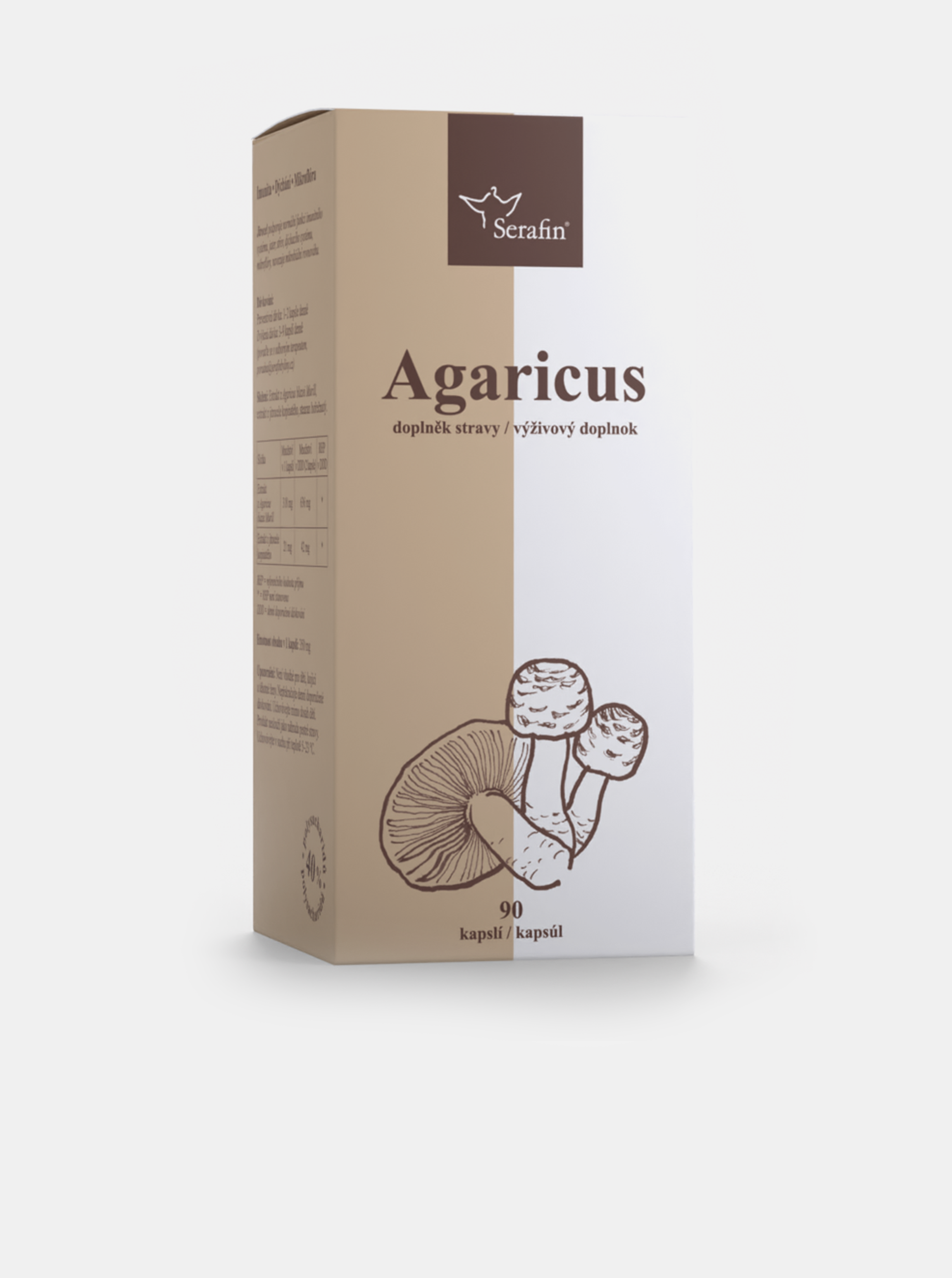 Agaricus s jitrocelem - 40% polysacharidů Serafin (90 kapslí)