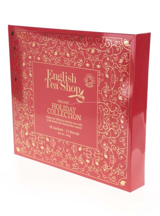 Červená dárková kazeta čajů English Tea Shop Vánoční