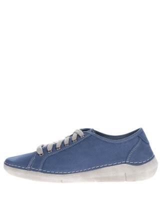 Pantofi sport albastri din piele pentru femei Weinbrenner