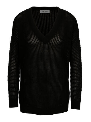 Černý průsvitný svetr AWARE by VERO MODA Castiel