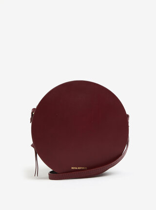 Vínová kožená kulatá crossbody kabelka Royal RepubliQ Galax Round