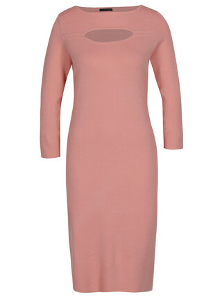 Rochie roz tubulara cu maneci 3/4 Pietro Filipi