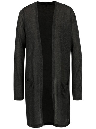 Cardigan lung gri inchis cu buzunare VERO MODA Wilma