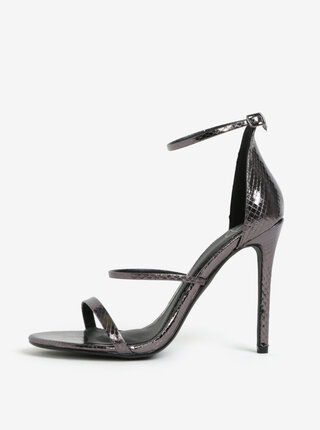 Sandale negre glossy cu toc inalt - MISSGUIDED
