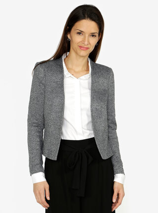 Sacou scurt gri melanj fara guler - VERO MODA Victoria